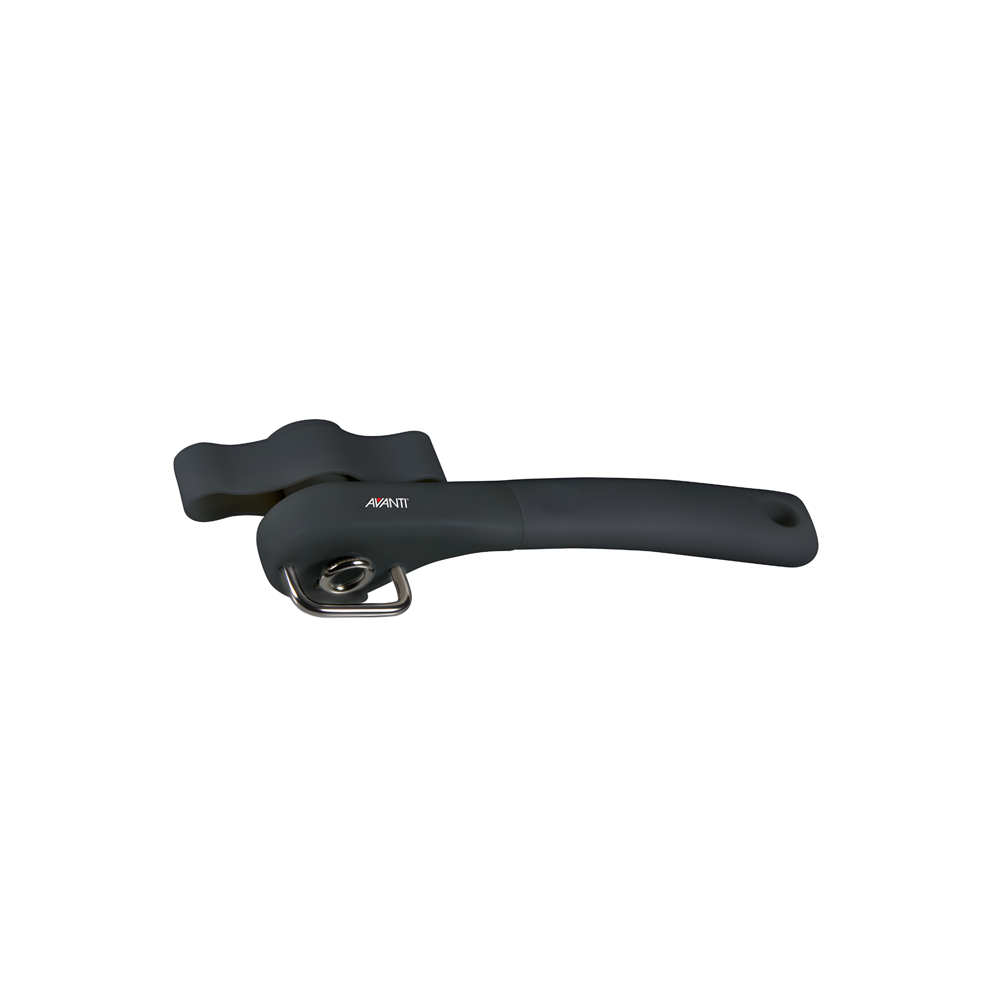 Fathom Black Manual Can Opener featuring self-attaching design and smooth edge cutting, kitchen tool for safely opening cans without sharp edges.