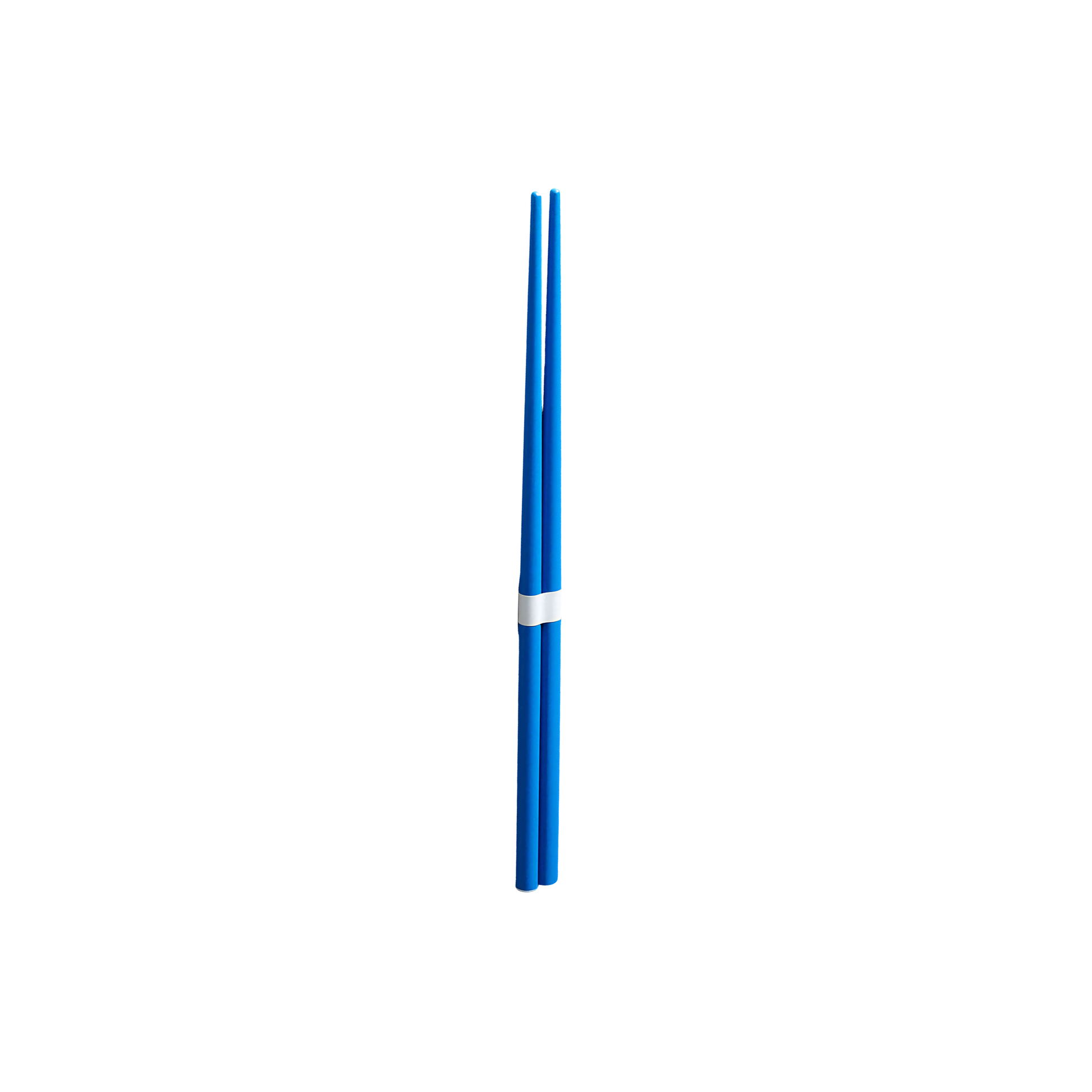 Top down view of Fathom Chopsticks Pair Lacquered Royal blue finish with subtle white accent for smooth and glossy surface.