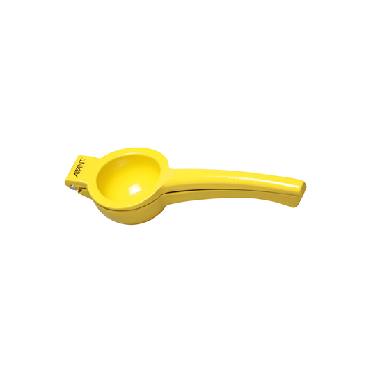 Yellow metal lemon squeezer top view