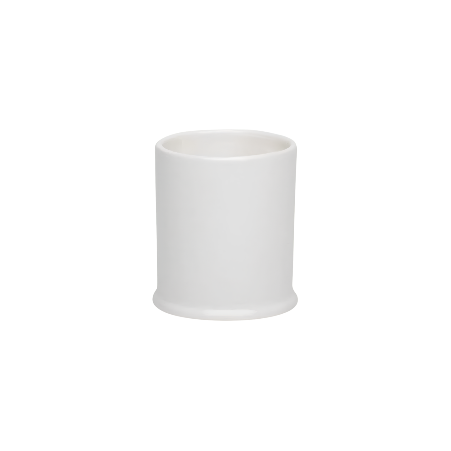 Fathom classic bathroom tumbler in crisp white, minimalist ceramic cup for toothbrush storage or rinsing, modern bathroom accessory.