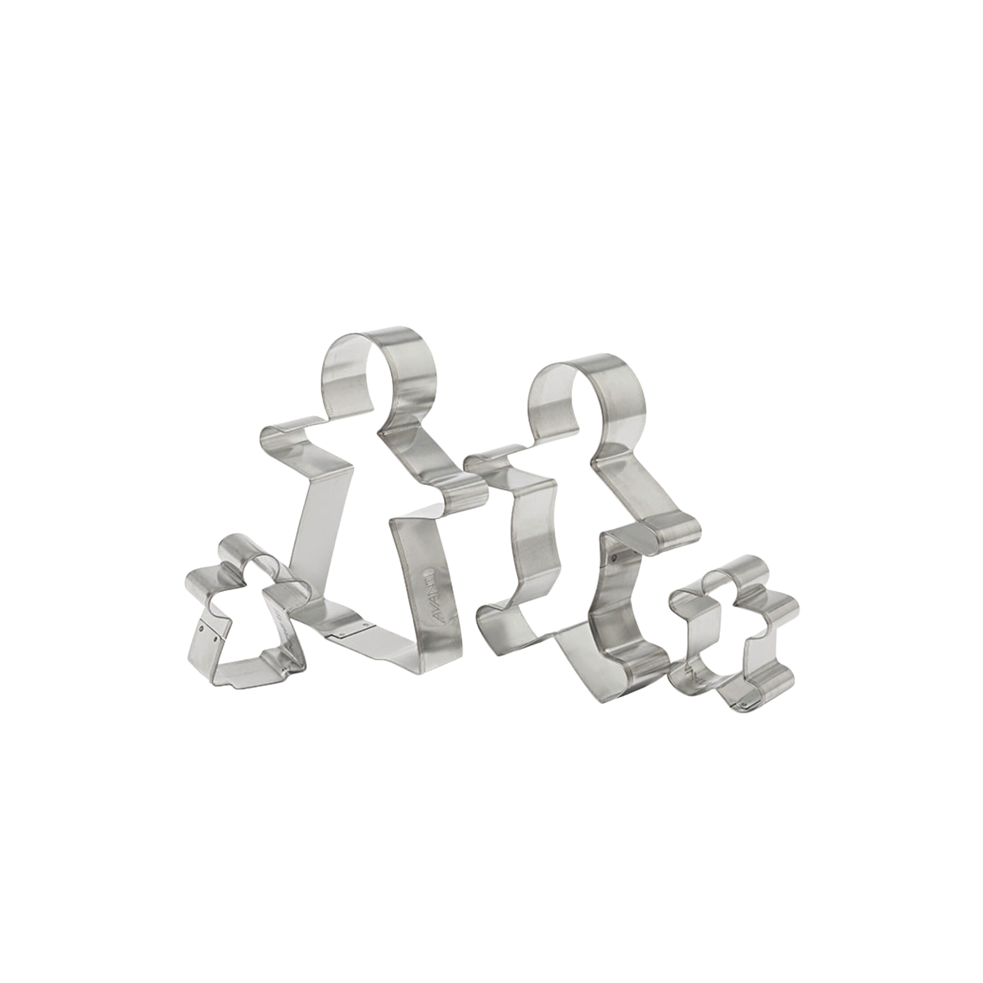 Set of 4 gingerbread cookie cutters side view
