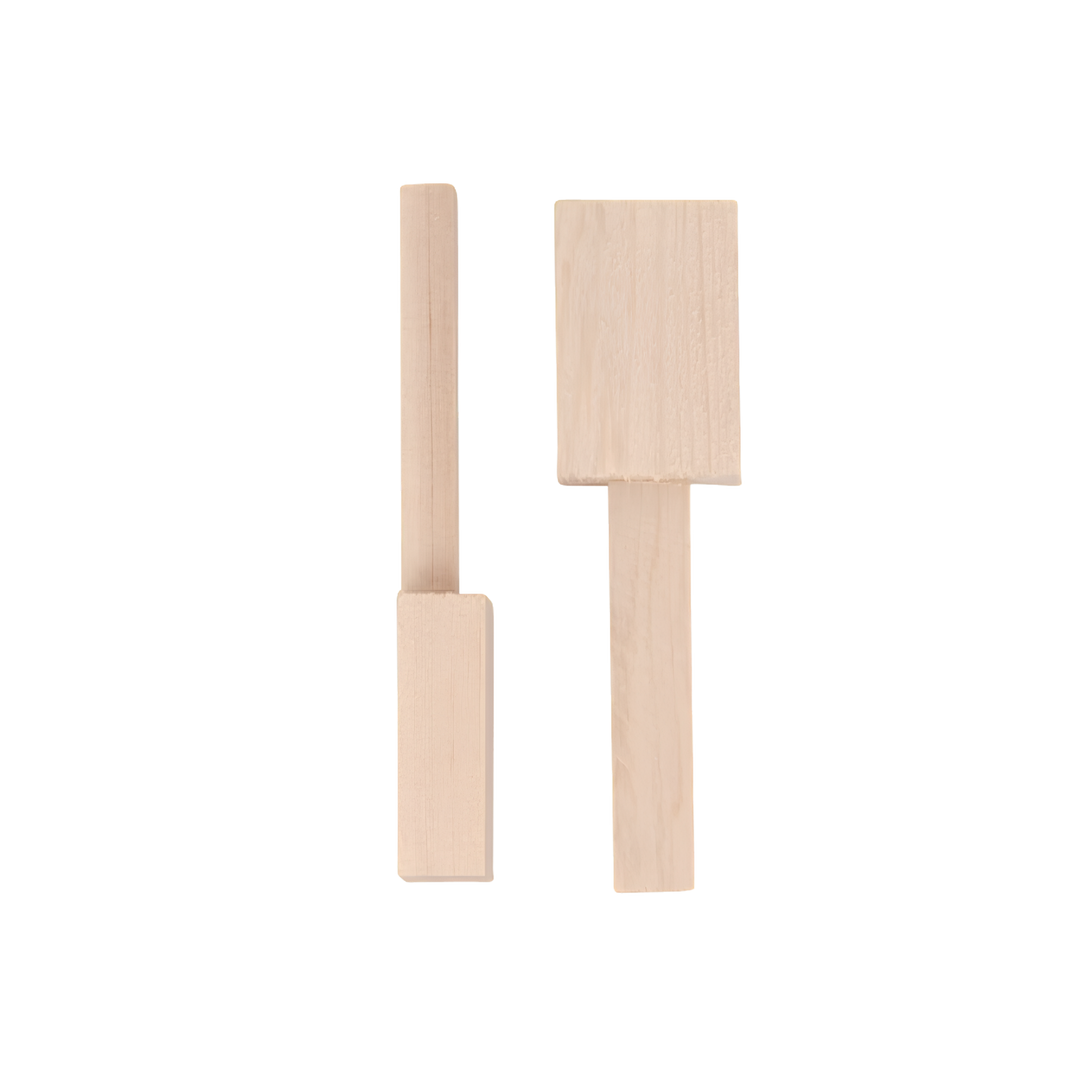 Another pair image for a pair of Fathom Japanese Hinoki Cypress Teaspoon Blank Pair in timber roughly shaped from hinoki