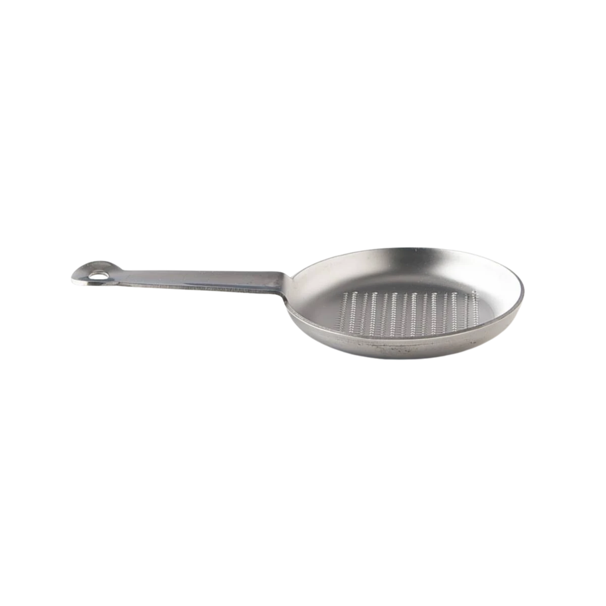 Semi side view of Fathom Japanese Mini Grater White Ceramic, compact design for grating small amounts of salt, ginger, and wasabi, etc.