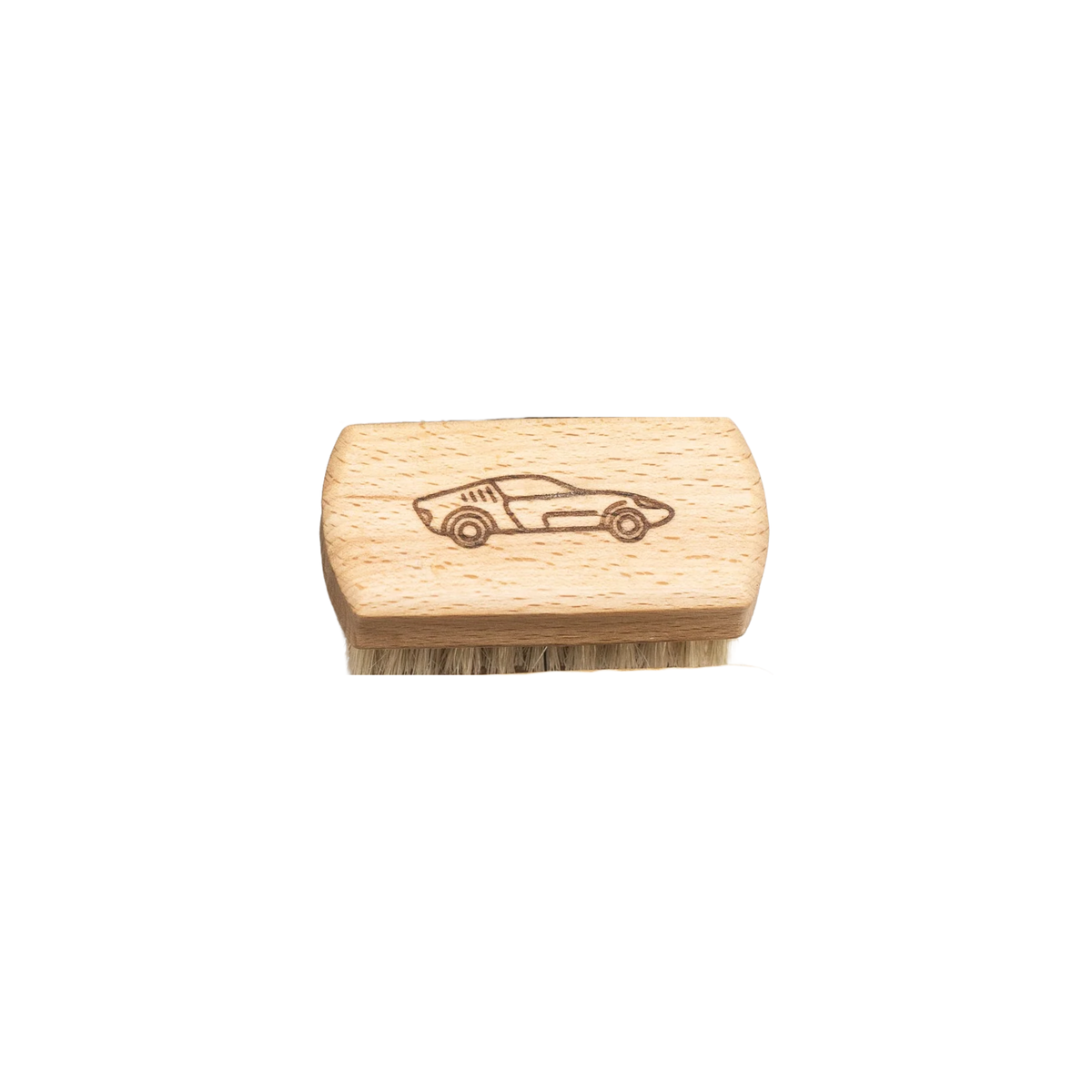Fathom Kids Nail Brush Car figure engraved, made of natural bristle, soft on hands, set into beechwood.