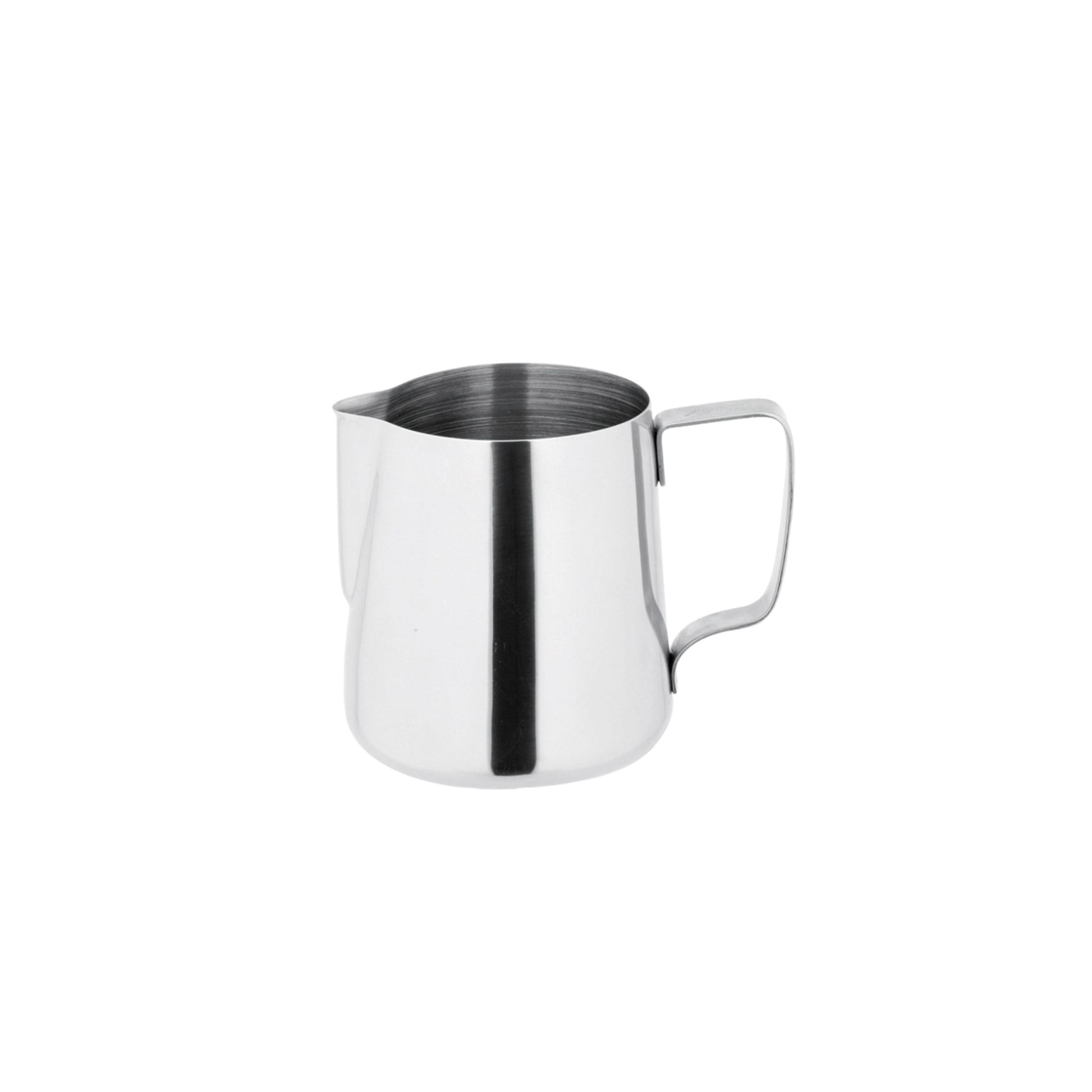 Milk steaming jug front view