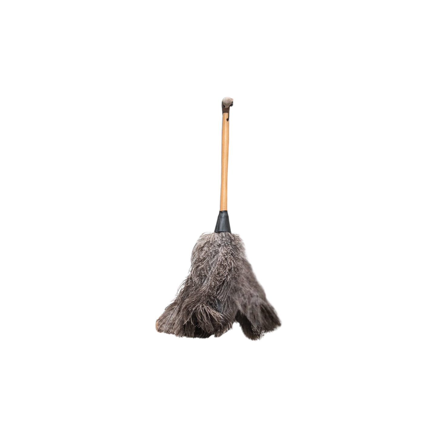 Upside down view of the Fathom Ostrich Feather Duster 50cm Natural soft natural feather duster for careful and gentle dusting.