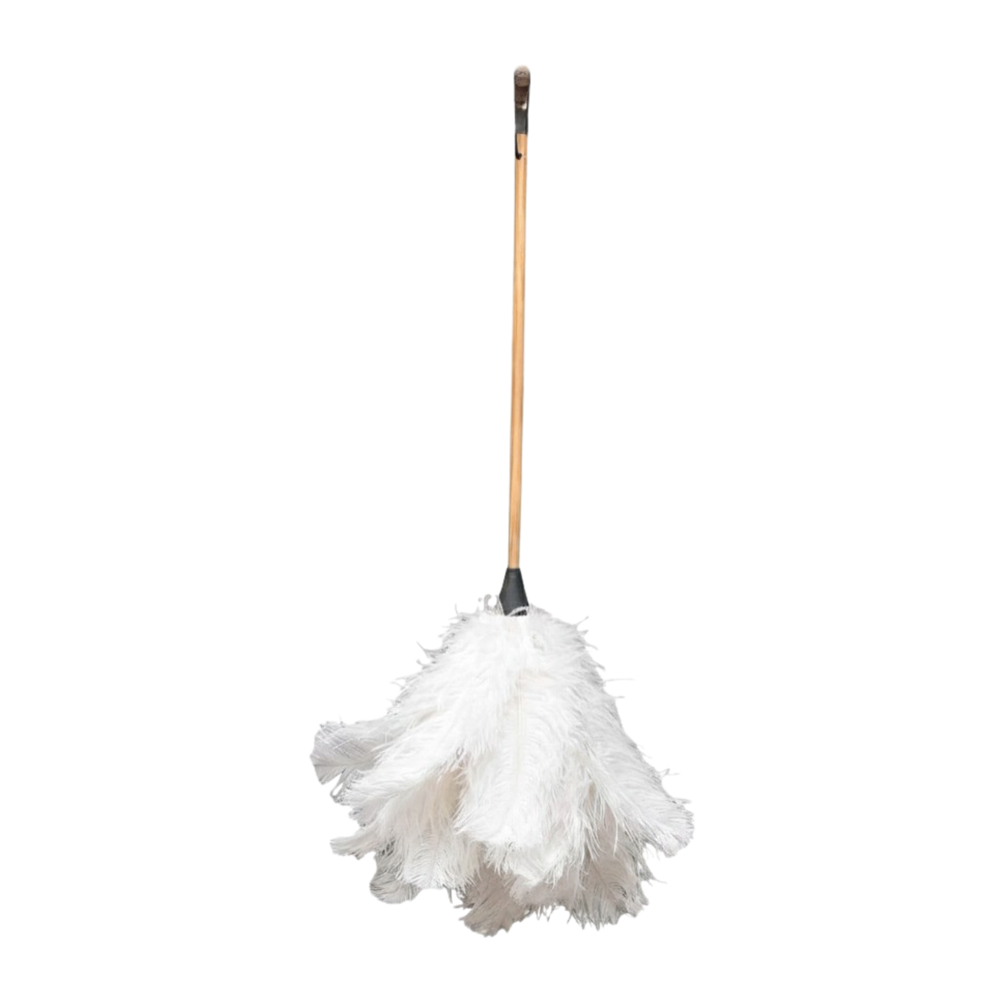Upside down view of the Fathom Ostrich Feather Duster 90cm Cream soft natural feather duster for careful and gentle dusting.