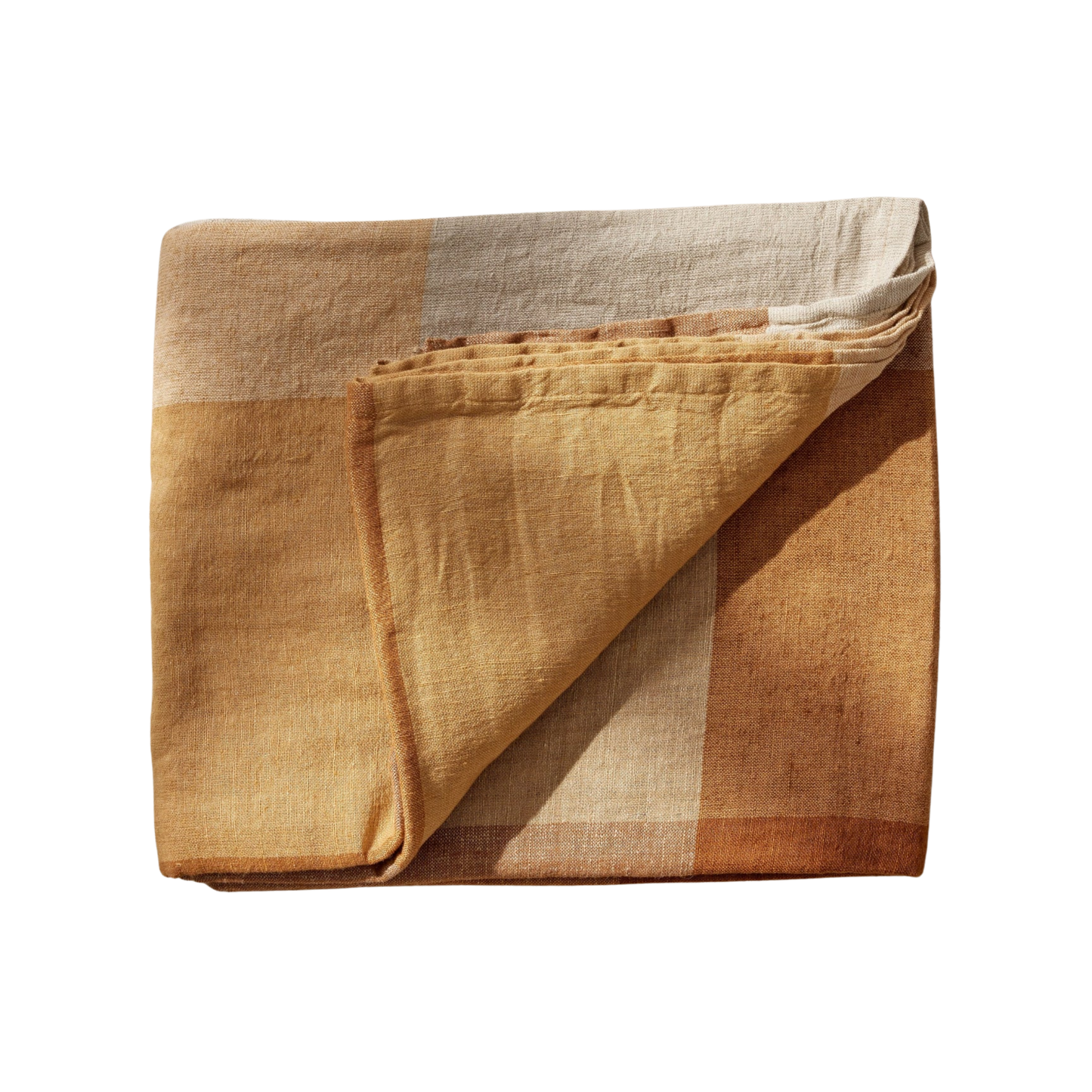 Fathom Tablecloth, marshmallow - Rectangular Linen Cotton Blend - Multicolour Check Plaid - Linen & Cotton - Hemmed edge with refined finish