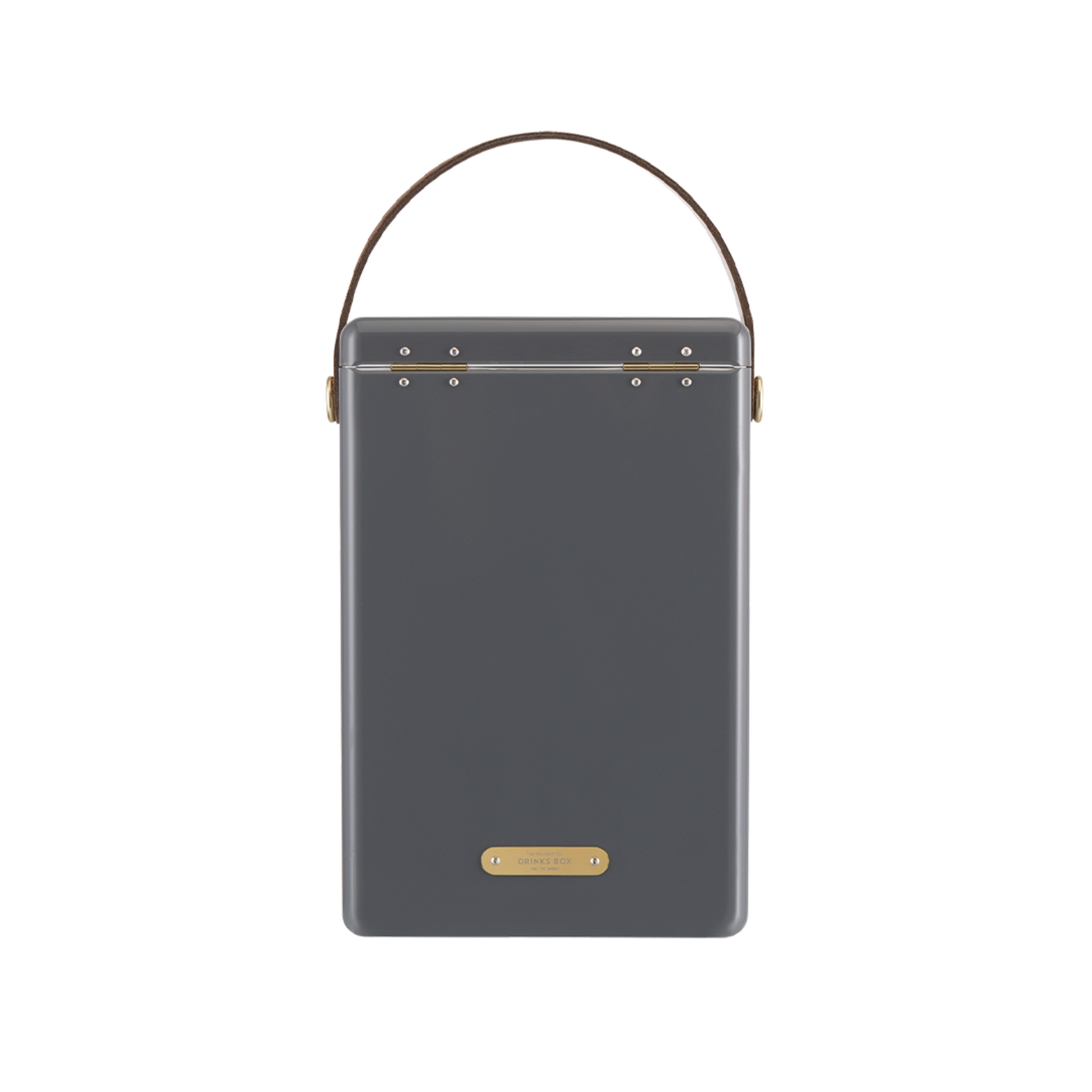 Back view of FIELDBAR Drinks Box MK II hardcase cooler, oyster grey, 10L capacity, durable and comfortable to carry.