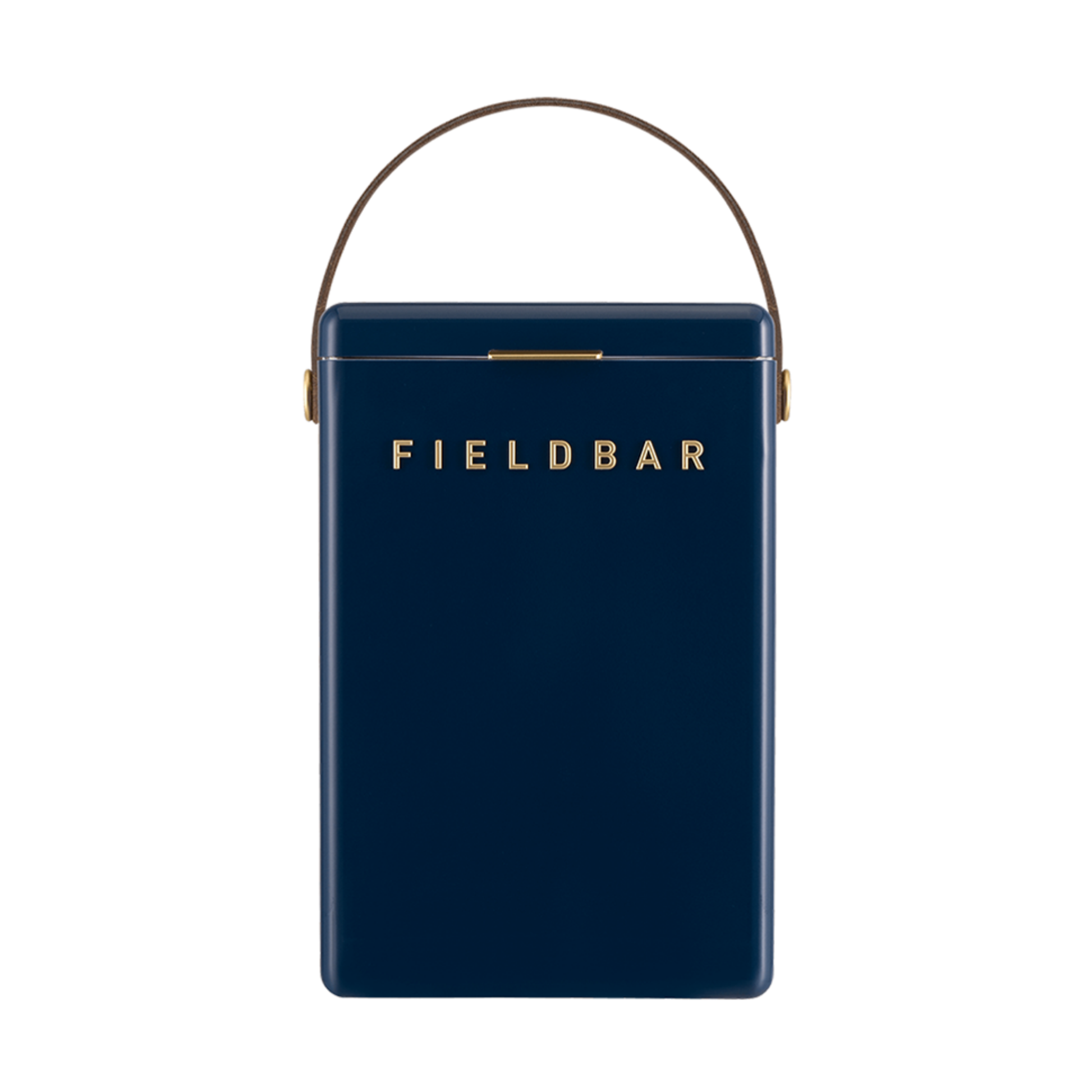 Front view of FIELDBAR Drinks Box MK II hardcase cooler, Sea boat blue, 10L capacity, durable and comfortable to carry.