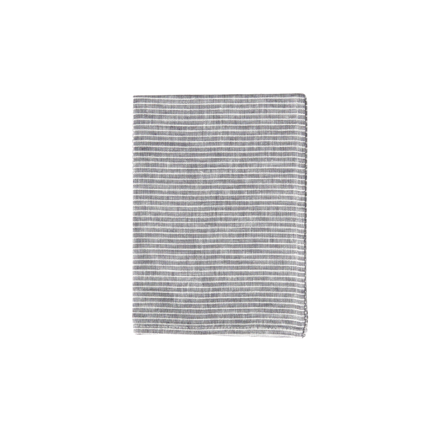 Fog Linen cloth tea towel grey and white striped folded