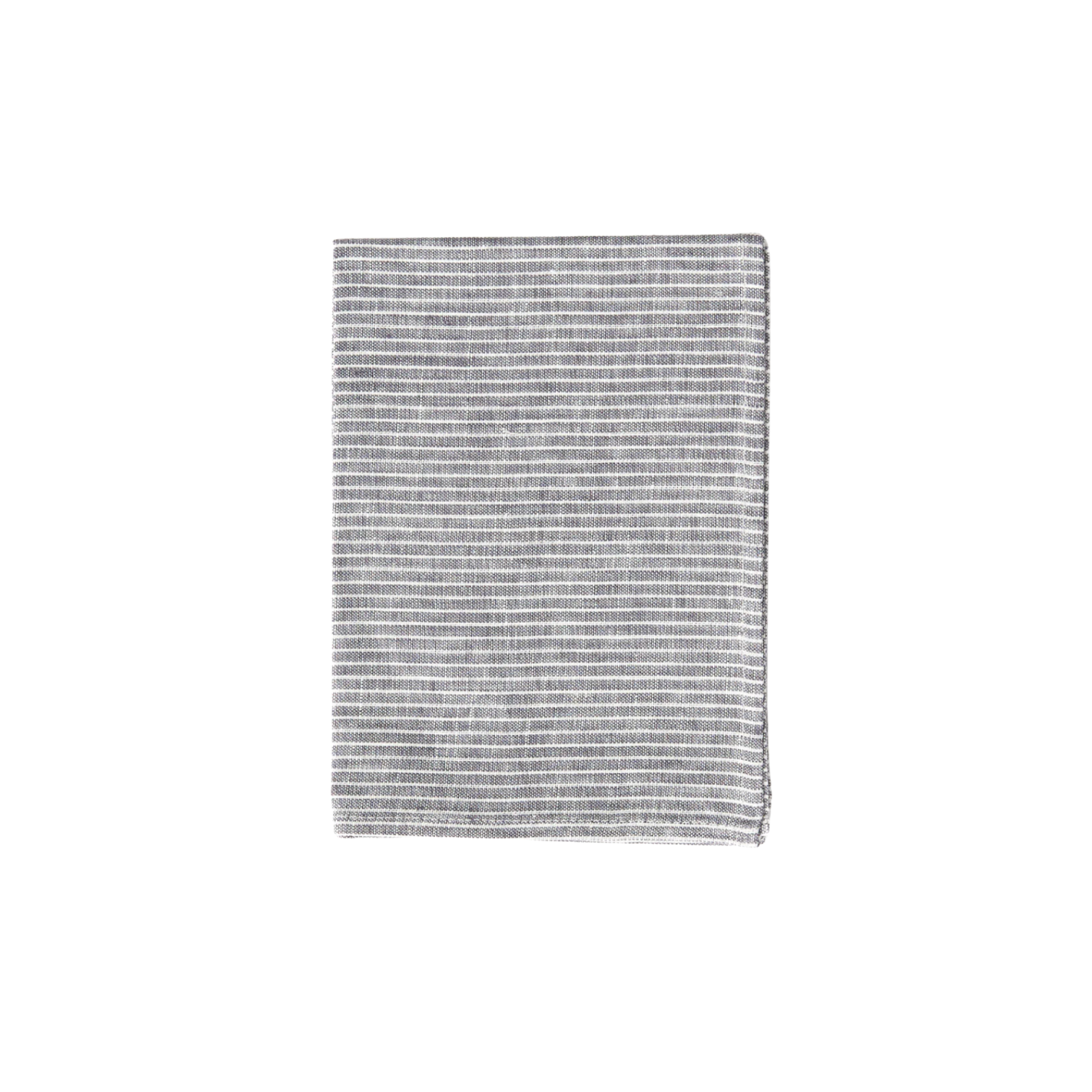Fog Linen cloth tea towel grey and white striped folded