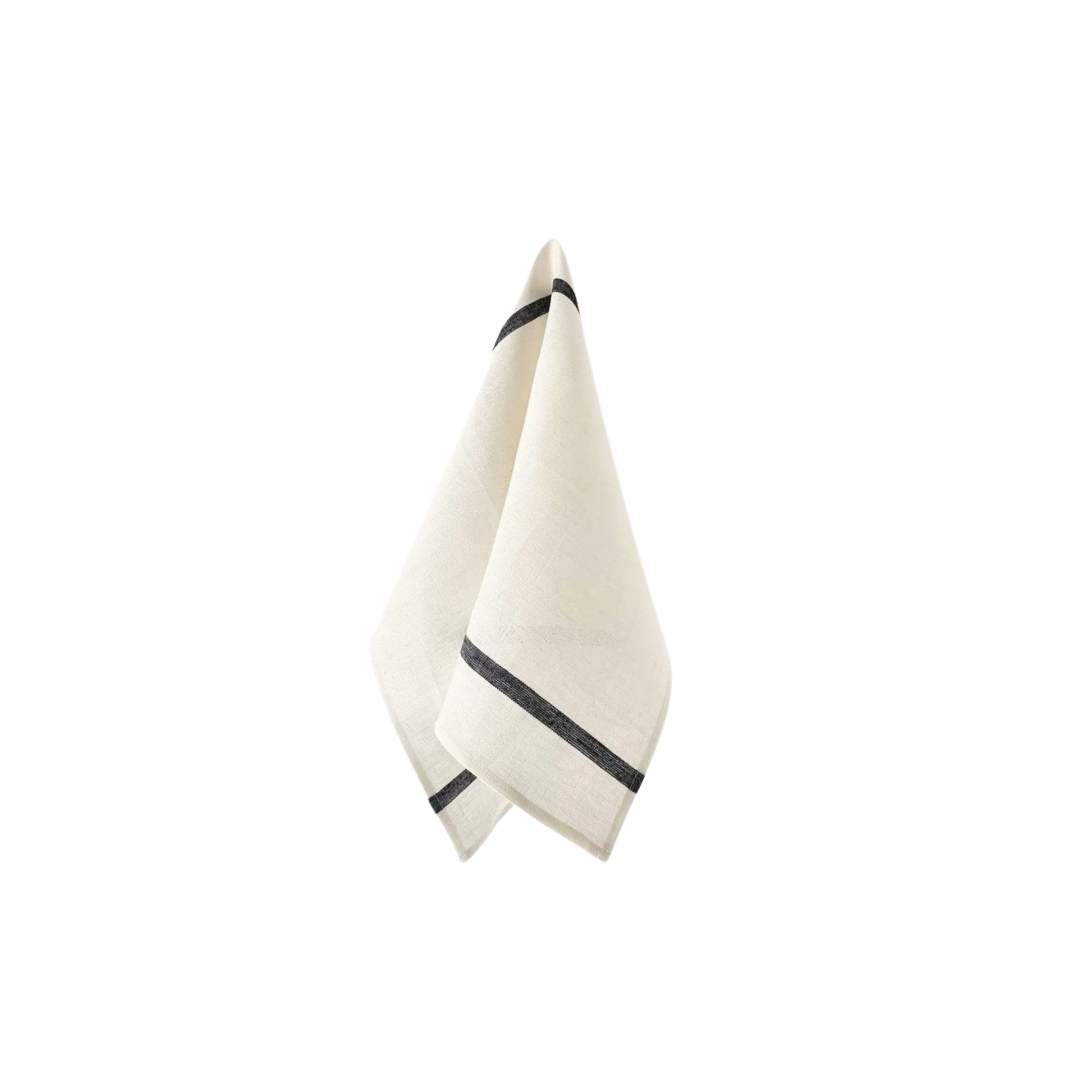 Fog Linen cloth tea towel lined navy hanging