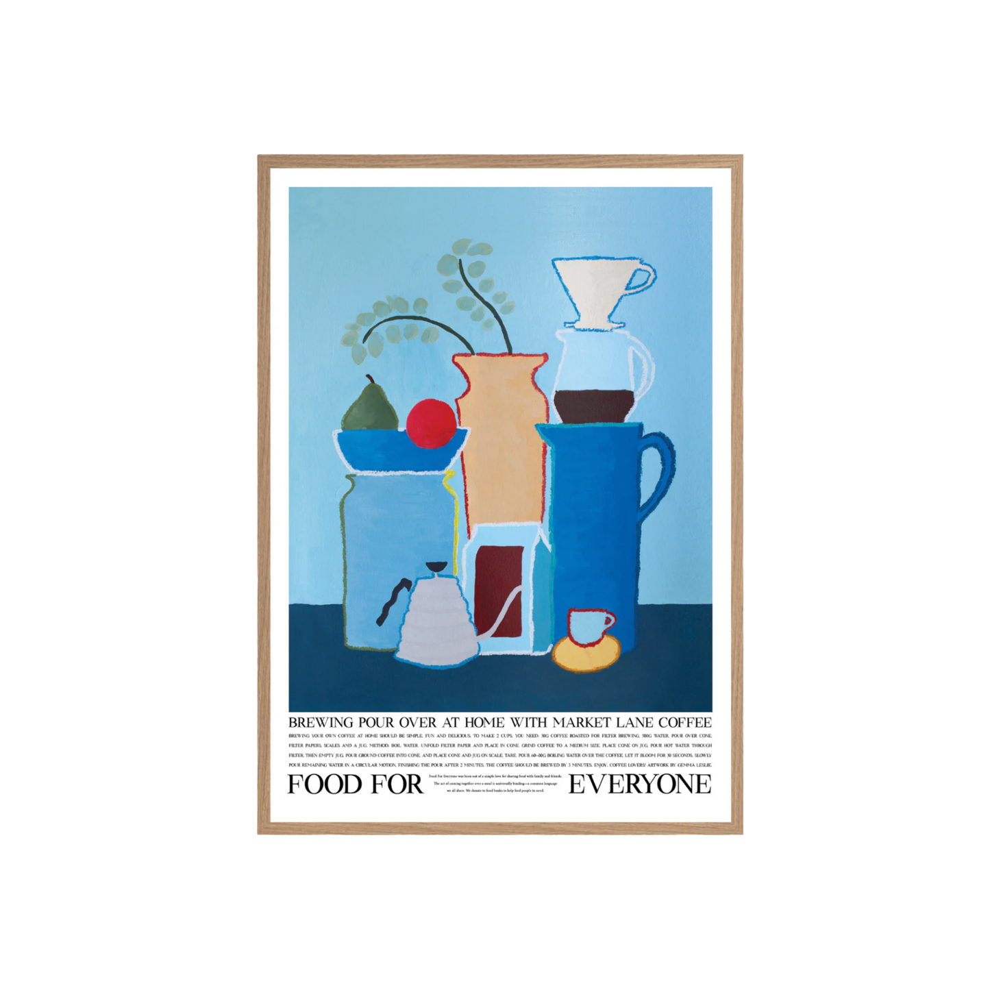 Food For Everyone Pour Over at Home artwork A2 front view in frame