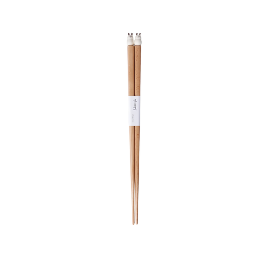 Front view of Grapport Plumpy Wood Chopsticks Rabbit which is handmade in Japan inspired by place of origin, 22.5cm.