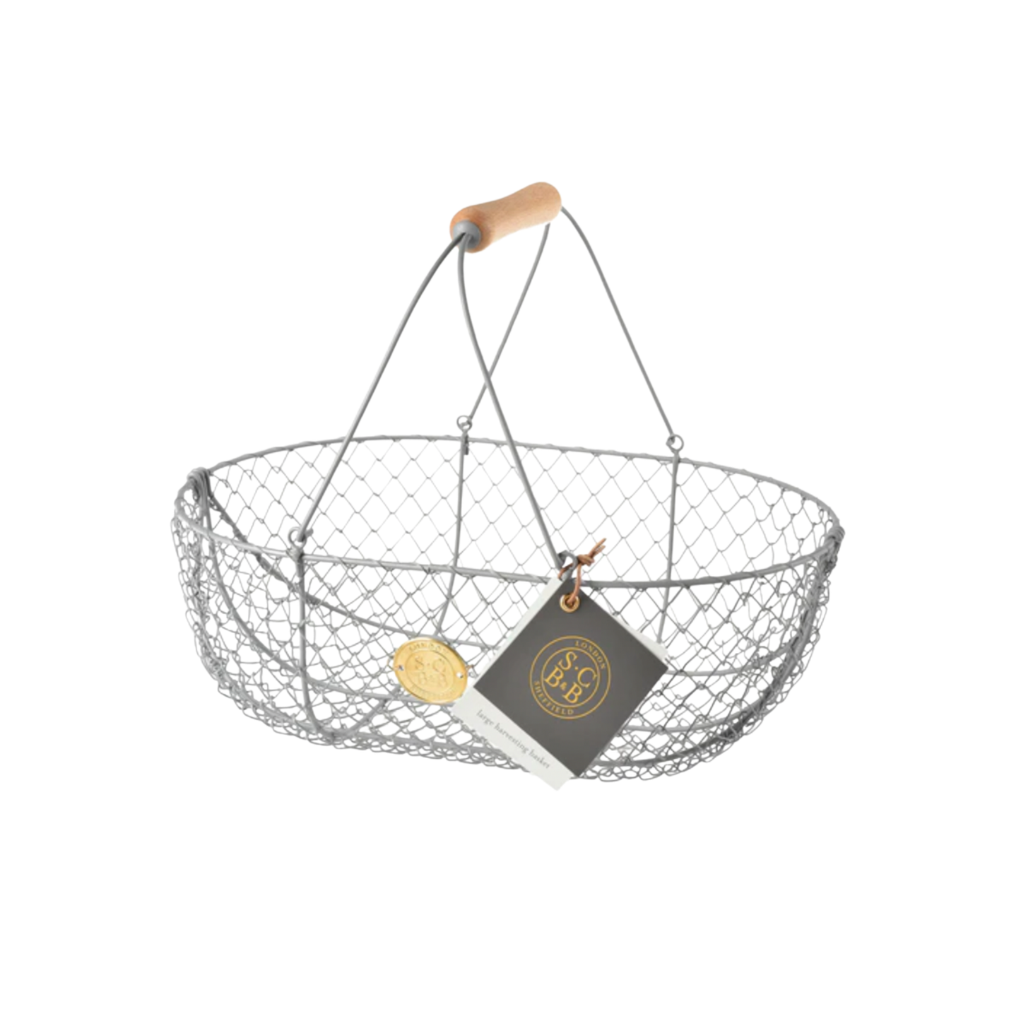 Burgon & Ball wire grey harvesting basket