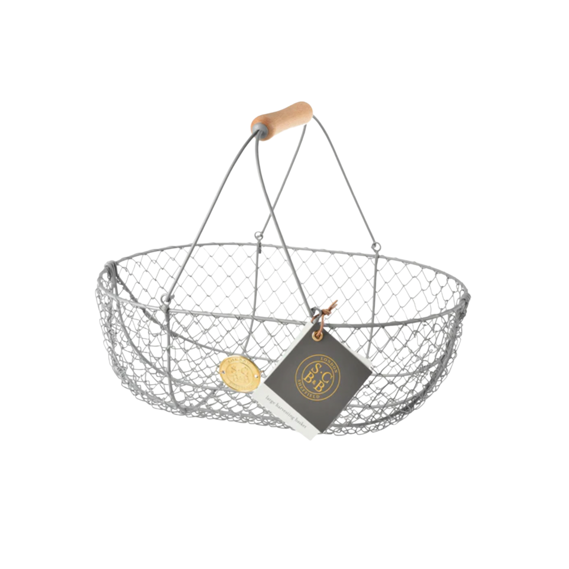 Burgon & Ball wire grey harvesting basket