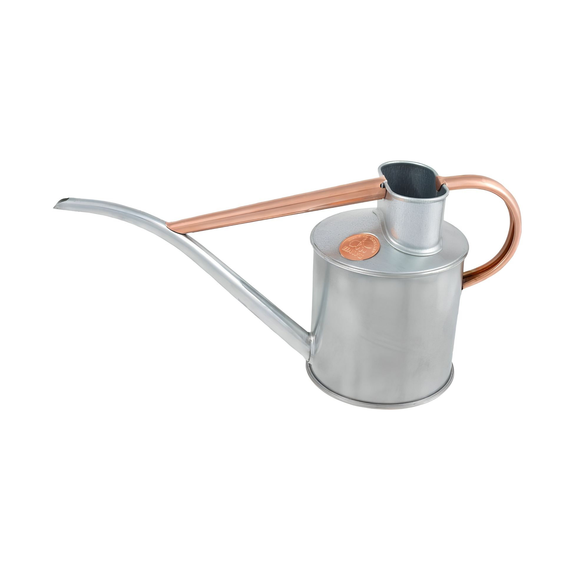 Haws Watering Can Fazeley Flow Two Pint Copper Edition indoor metal watering can for potted houseplants.