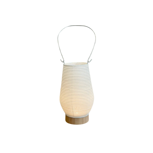 Hayashi Kougeu paper lantern switched on front view