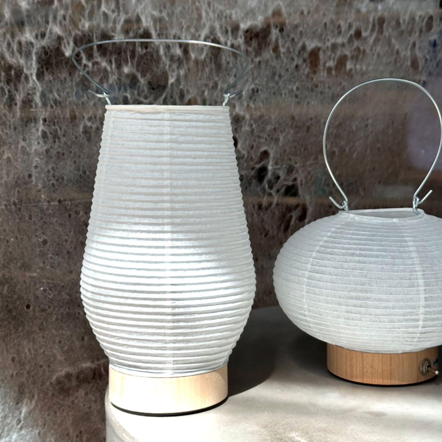Hayashi Kougeu paper lantern on display with other lanterns