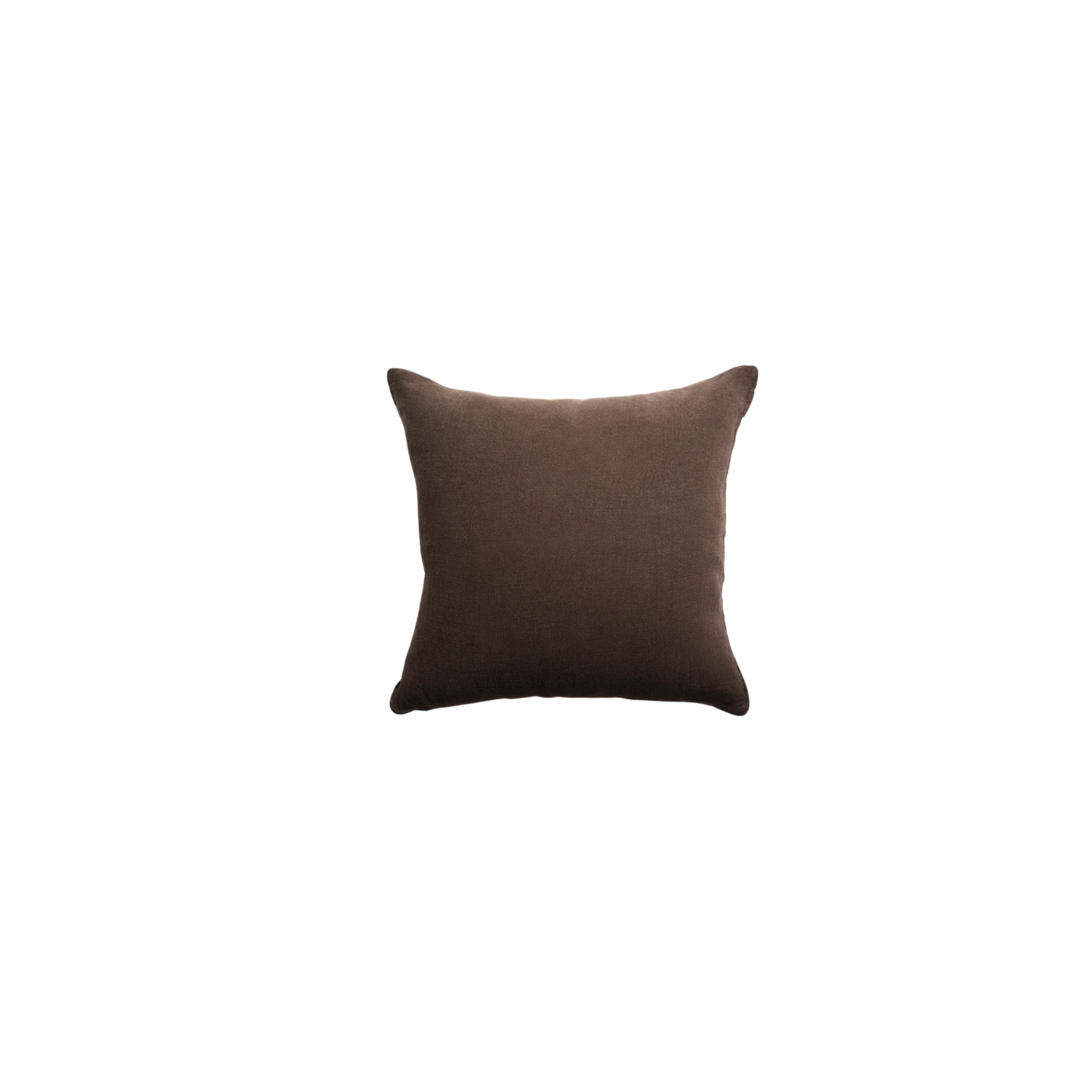Hommey linen cushion chocolate front view