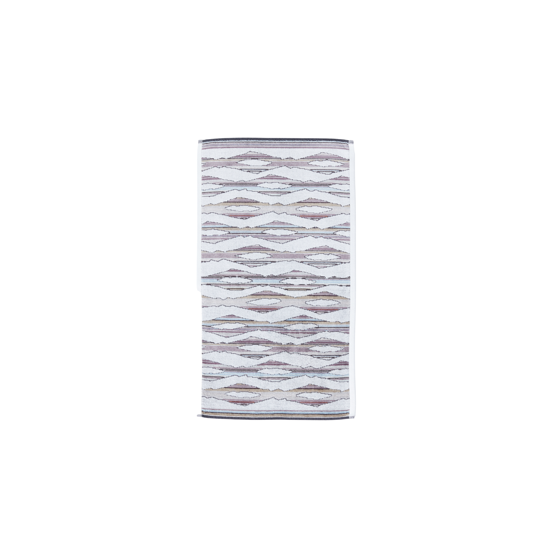 Front view of the Ripple Light Hand Towel 40cm x 70cm - Misty Grey and White - 100% OEKO-TEX® Certified Cotton - Absorbent velour and terry jand towel with soft ripple breeze pattern, responsibly woven in Portugal for everyday use.
