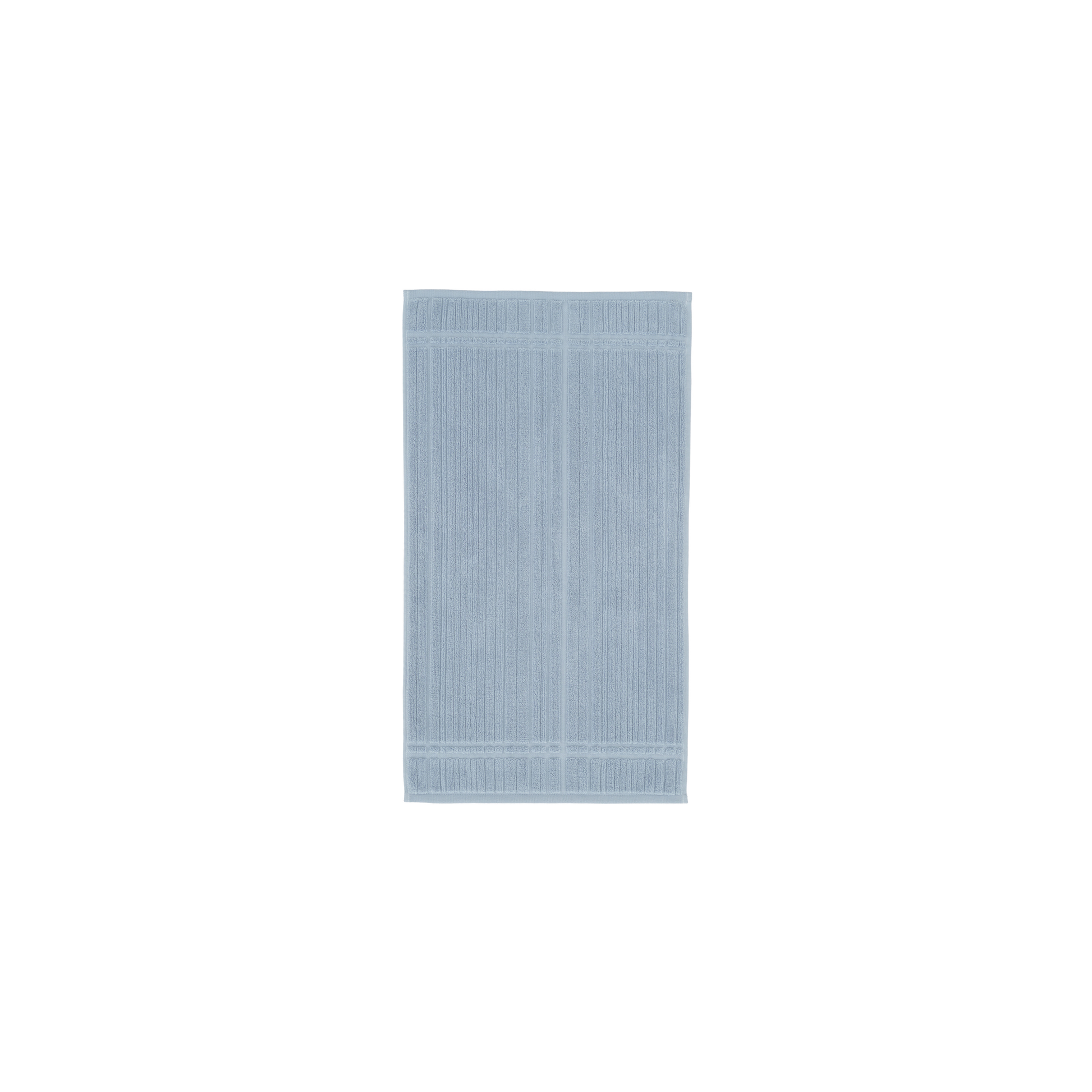 Front view of the Innate Shale River hand towel 40 x 70 cm, luxury absorbent terry cotton hand towel in shale grey tones with textured striped design, made from 100% OEKO-TEX certified cotton and woven in Portugal.