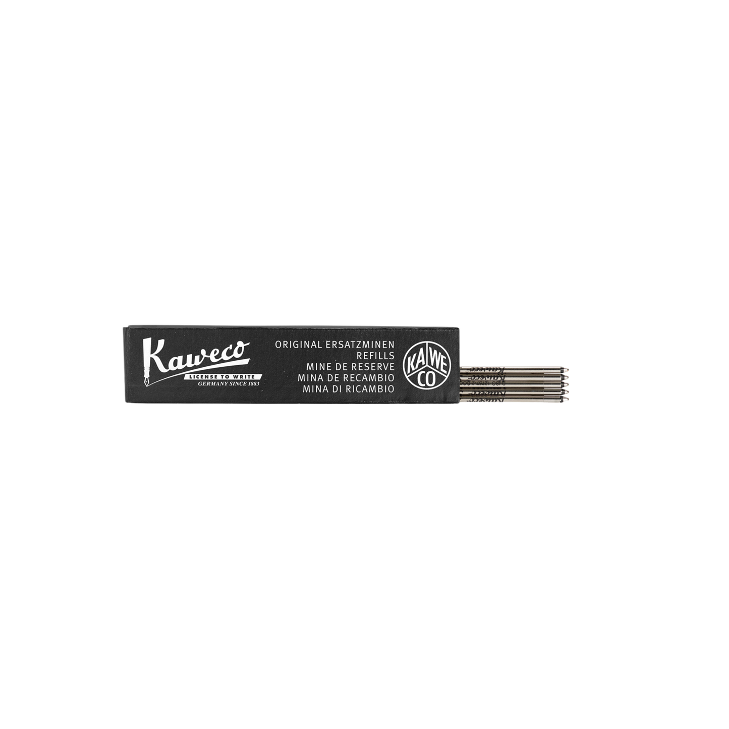 Kaweco D1 Black Ballpoint Pen Refills 1.0mm (5-pack) - smooth, document-proof ink cartridges compatible with Kaweco Sport, Liliput, and Special pens for reliable everyday writing.