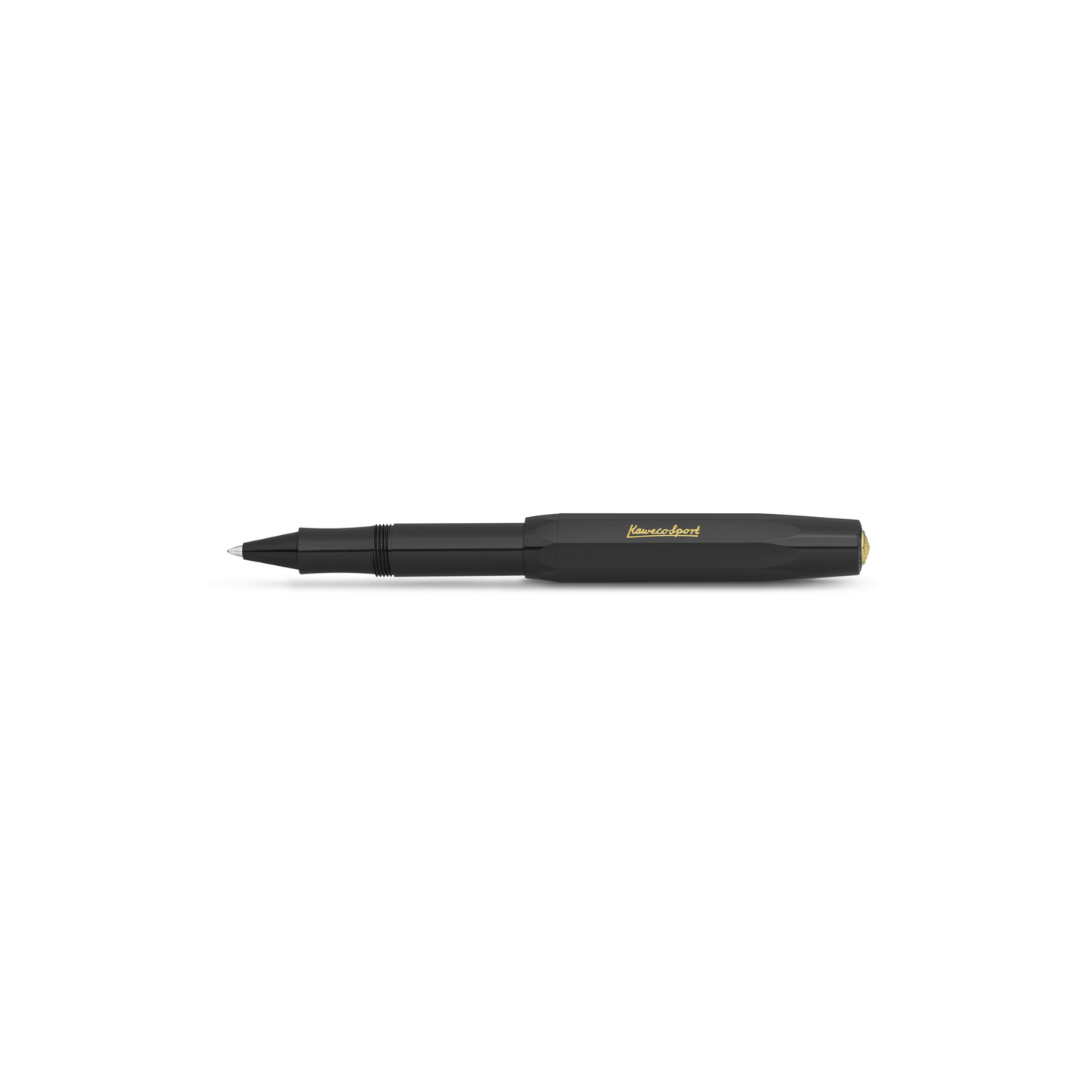 Kaweco Classic Sport Black Rollerball Pen - 10.5 cm high-quality plastic pen with ceramic ball tip, smooth black G2 refill, compact vintage design for effortless everyday writing.
