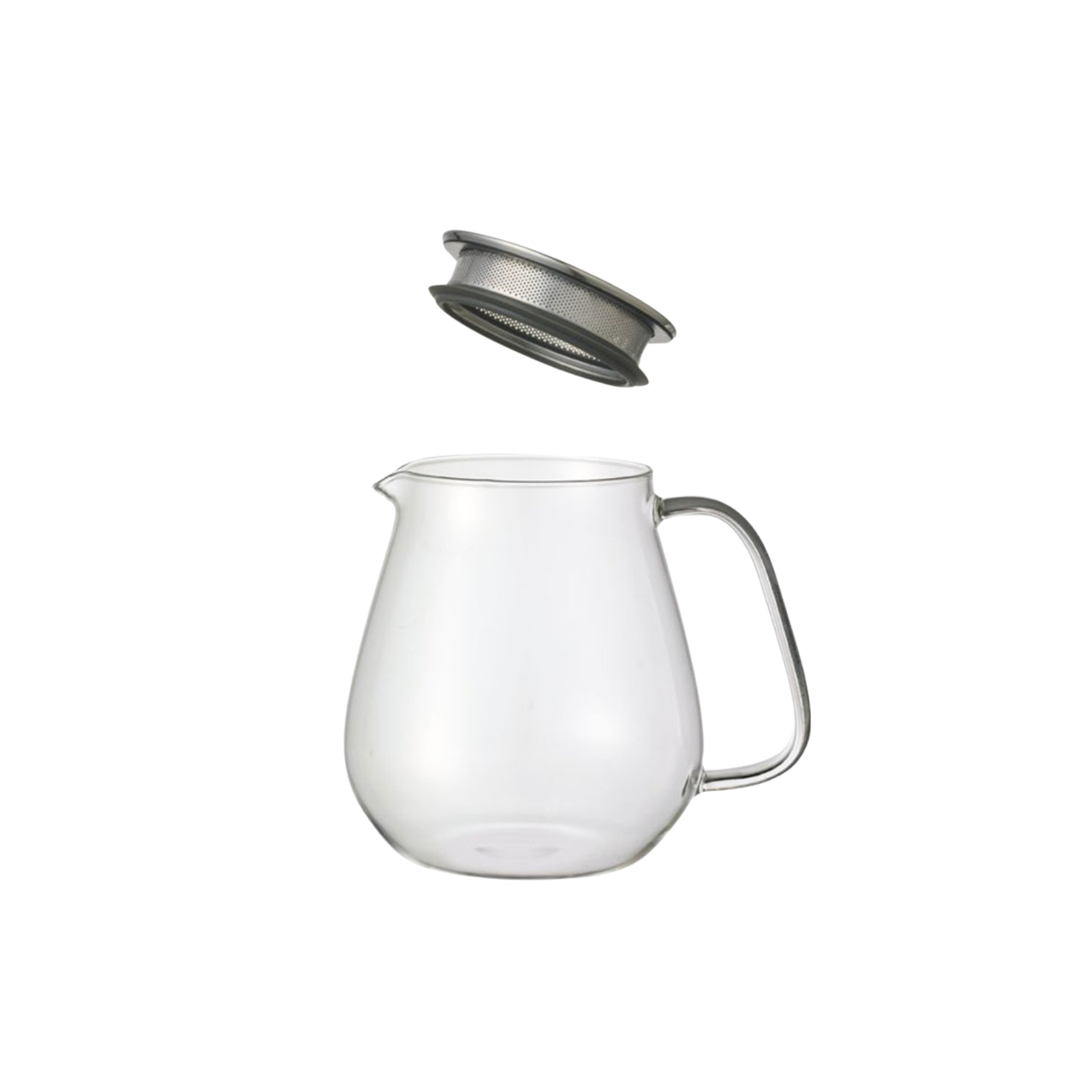 Stylish Kinto glass and stainless steel Unitea One Touch Teapot 720ml with lid/filter off