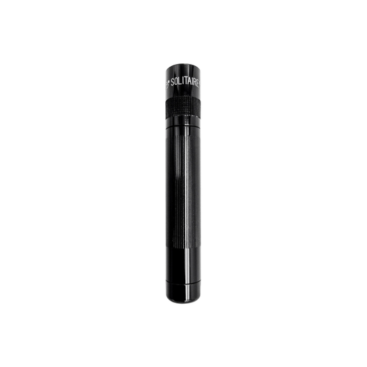 Front upright view of Maglite solitare torch black