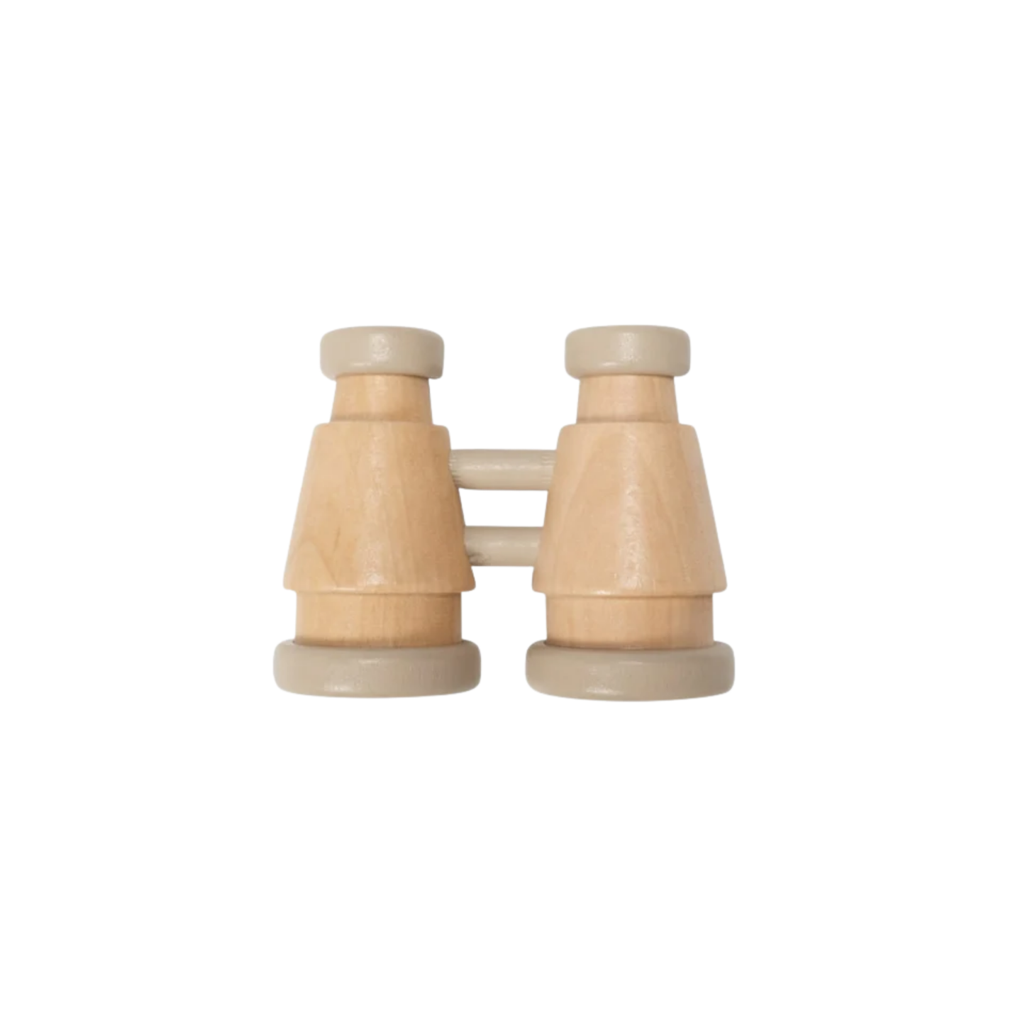 Make Me Iconic wooden toy binoculars - natural solid wood binoculars designed for kids' imaginative play, featuring a smooth finish and easy-grip shape for little explorers.
