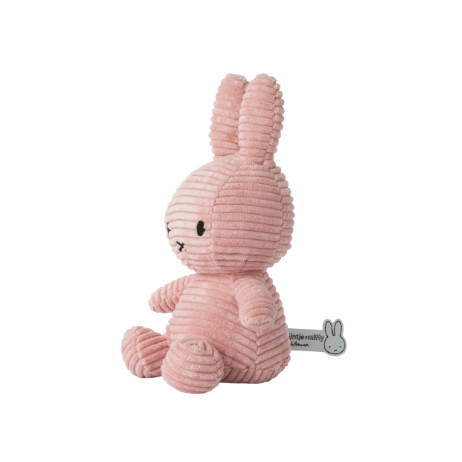Sitting Miffy 23cm pink corduroy side view
