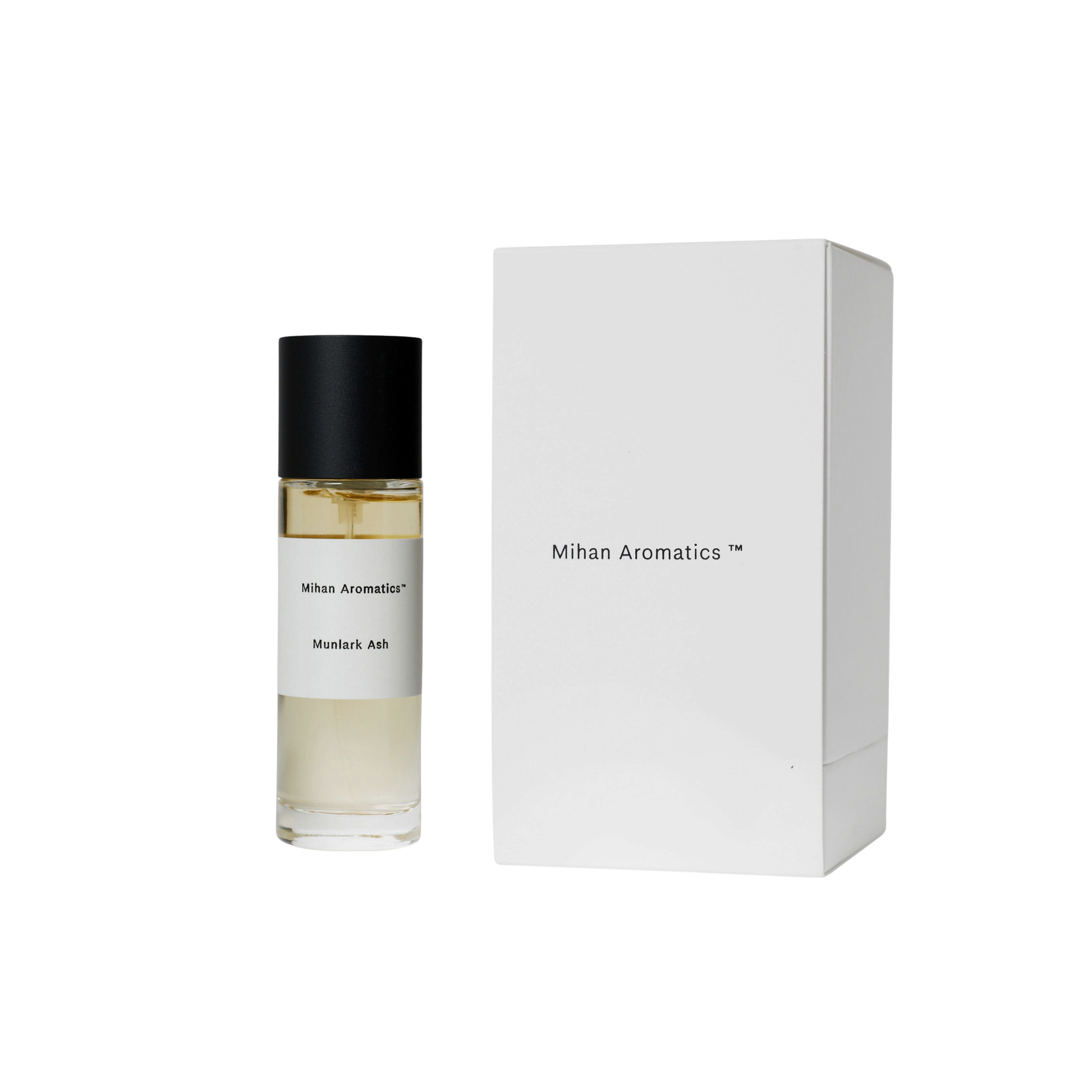 Mihan Aromatics 30ml Munlark Ash front angled view box