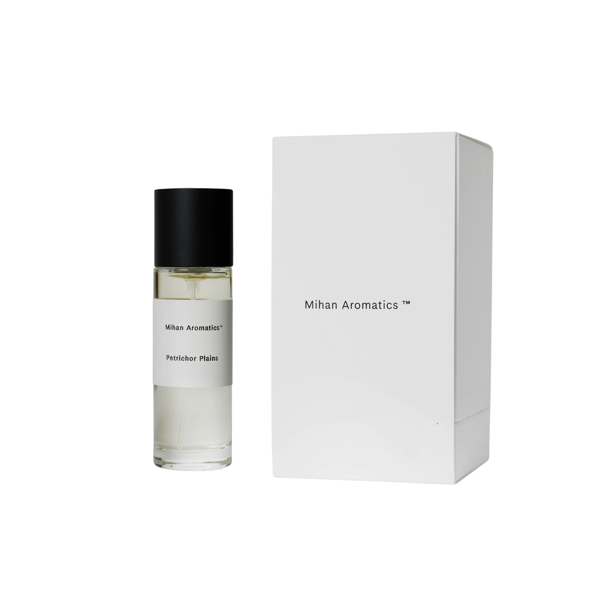 Mihan Aromatics 30ml Petrichor Plains front angled view box