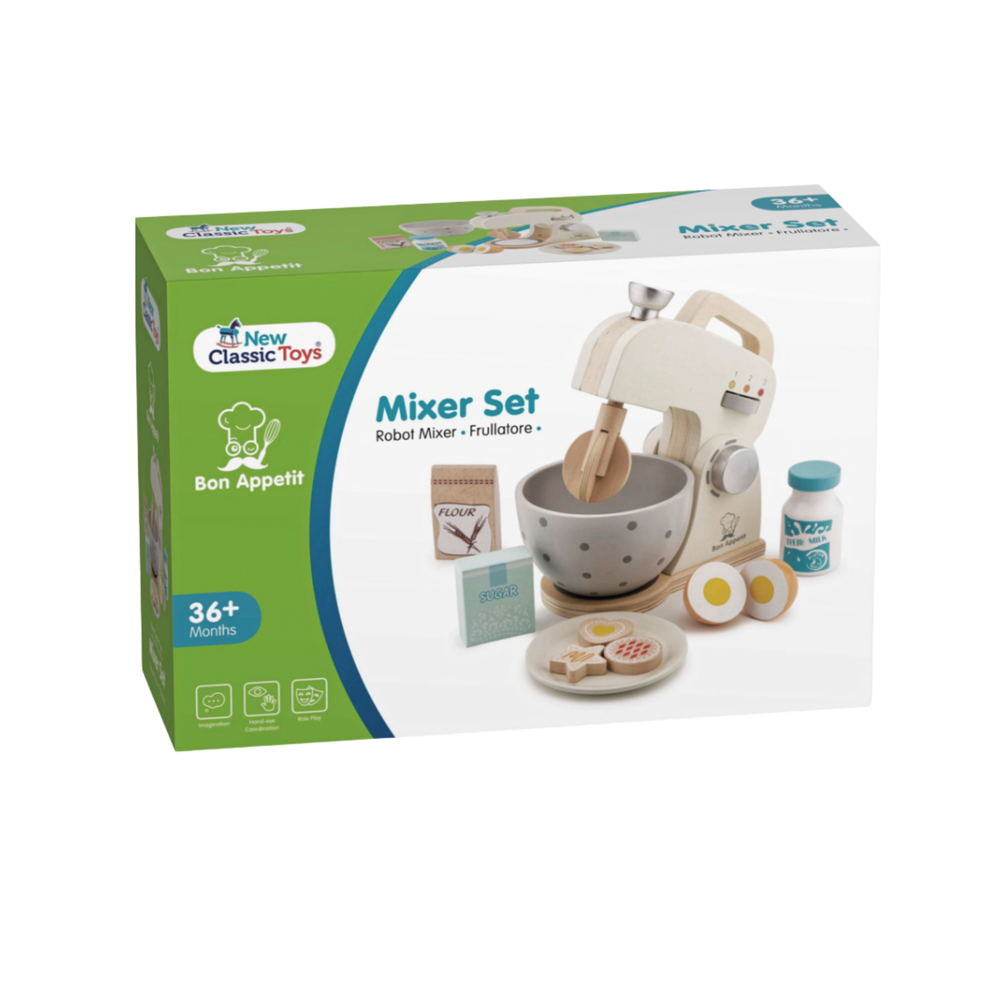 New Classic Toys wooden baking set packaging box