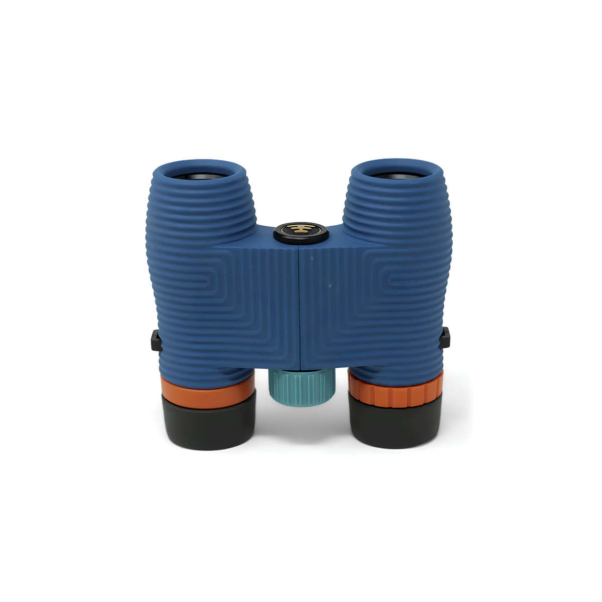 Eyepieces down of the Nocs Provisions Binocular Standard Issue 8X25 Cobalt Blue that has multi-coated lenses and premium BaK4 prisms, waterproof, fogproof and compact.