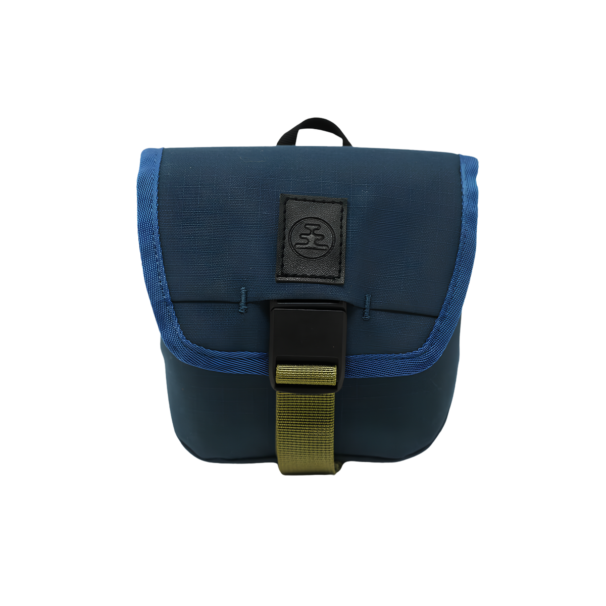 Front view of Nocs Provisions Binocular Standard Issue Pouch in harbor blue, recycled abrasion-resistant fabric with secure NocLoc closure, universal strap attachments and internal storage pocket, ideal for 25mm binocular.