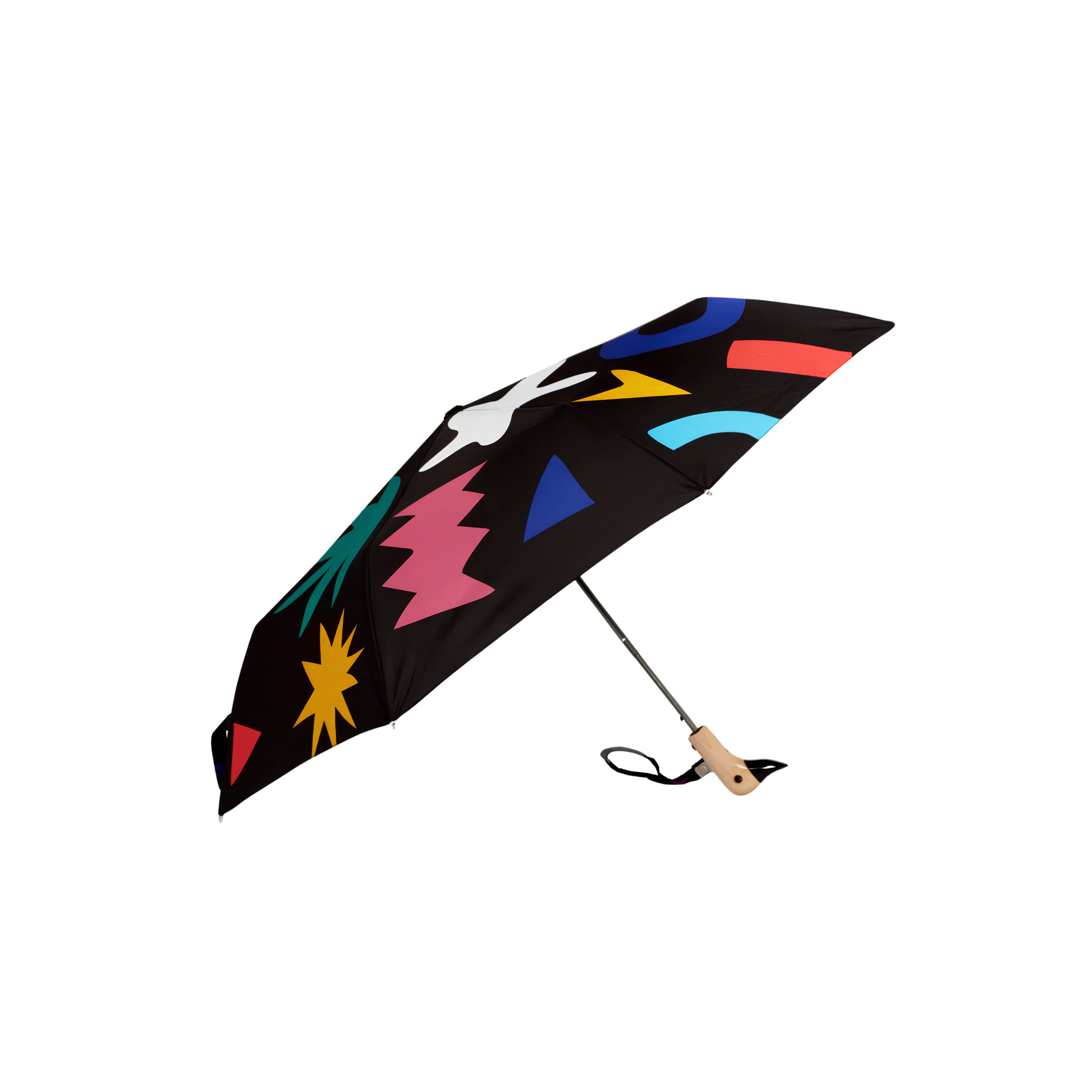 Side view of the Original Duckhead Duck Umbrella Compact Palma, from sustainable materials.