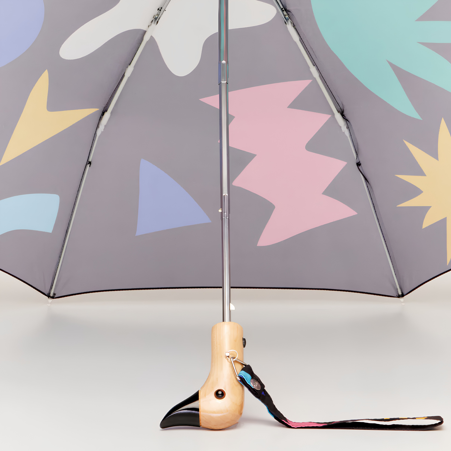 Open inside view of the Original Duckhead Duck Umbrella Compact Palma, from sustainable materials.