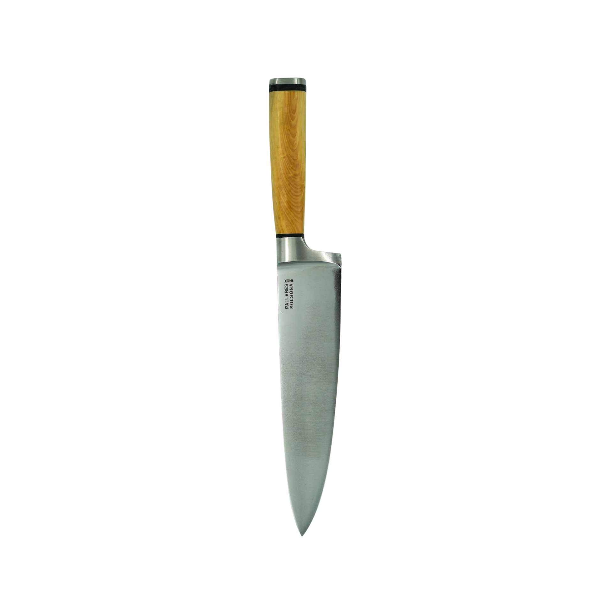 Tip down view of the Pallares Solsona Usuba Knife 17.5cm Stainless Steel Boxwood Handle