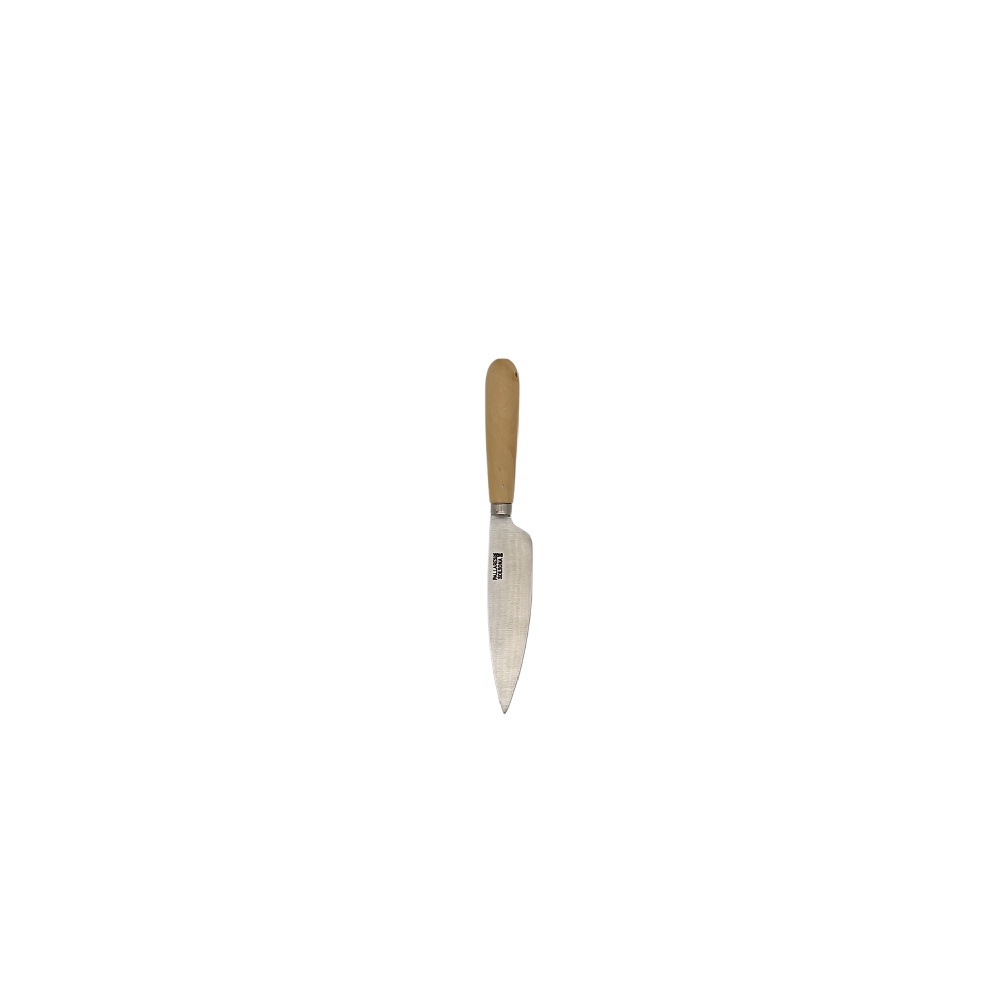 Pallares Solsona 13cm stainless steel kitchen knife with boxwood handle front view