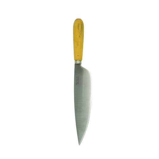 Tip down view of the Pallares Solsona Kitchen Knife 22cm Wide Blade Stainless Steel Boxwood Handle