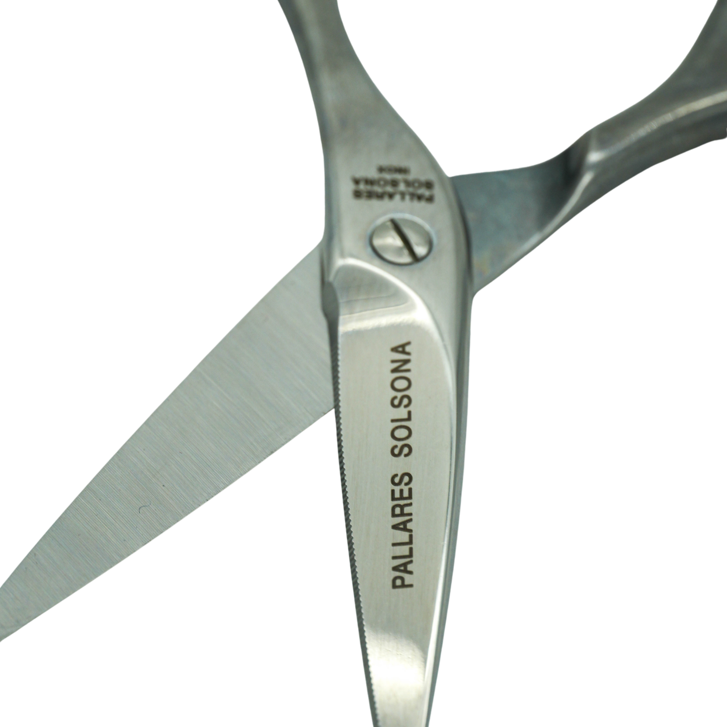 Open and showing the logo of the Pallares Solsona Kitchen Scissors Master 20cm Stainless Steel