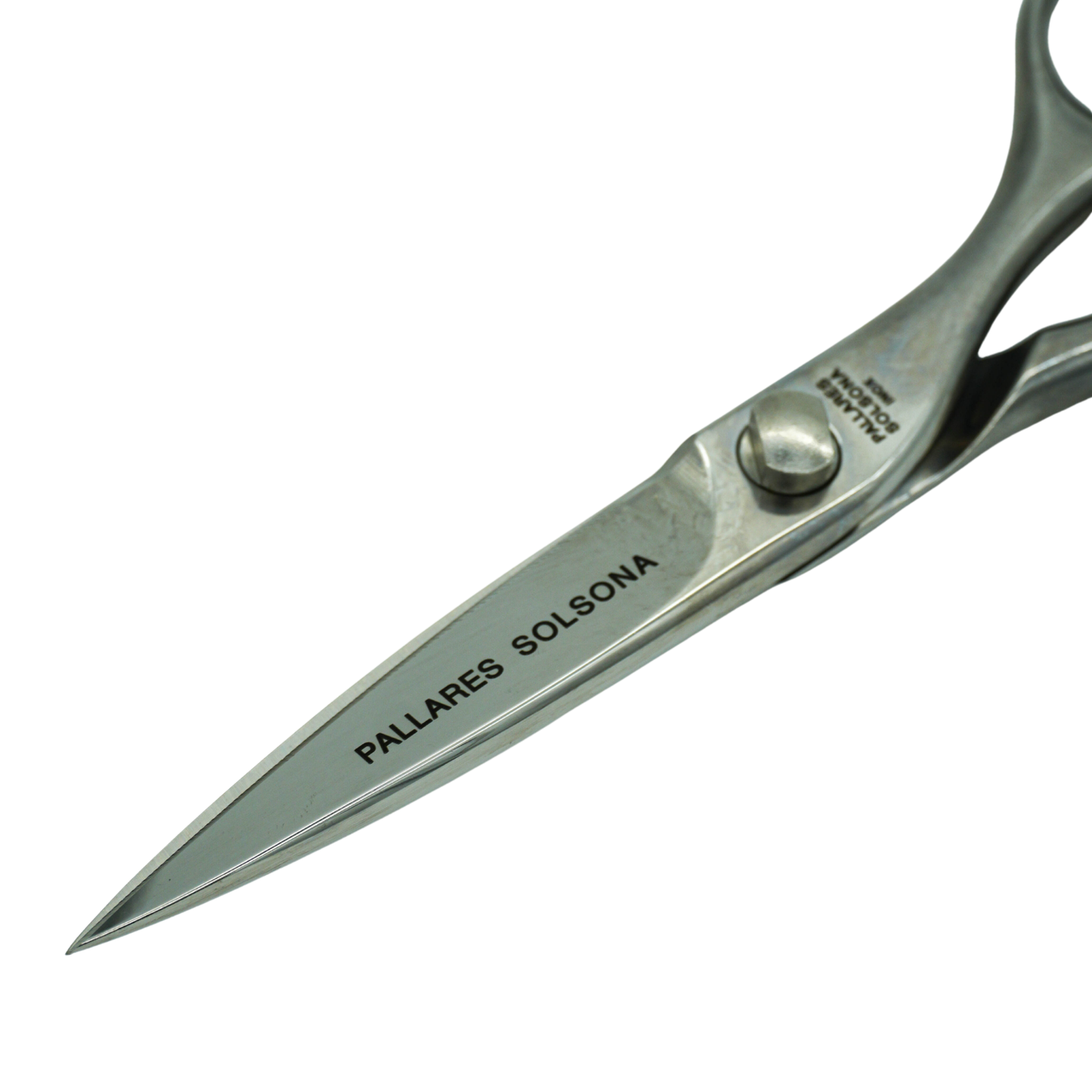 Close up on the logo of the Pallares Solsona Kitchen Scissors Master 20cm Stainless Steel