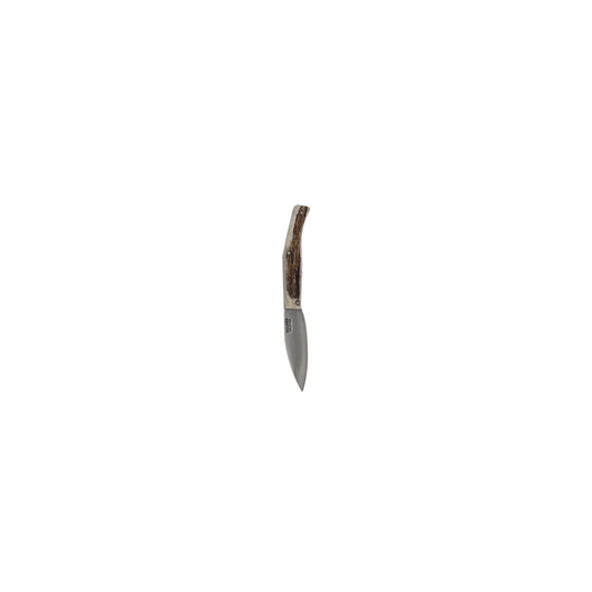 Pallares Solsona carbon steel pocket knife 8cm with deer horn handle open
