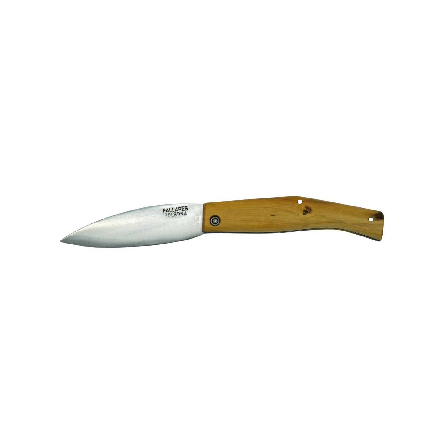 Side view of the unfolded knife from the Pallares Solsona Pocket Knife Busa 8cm Carbon Steel Boxwood Handle