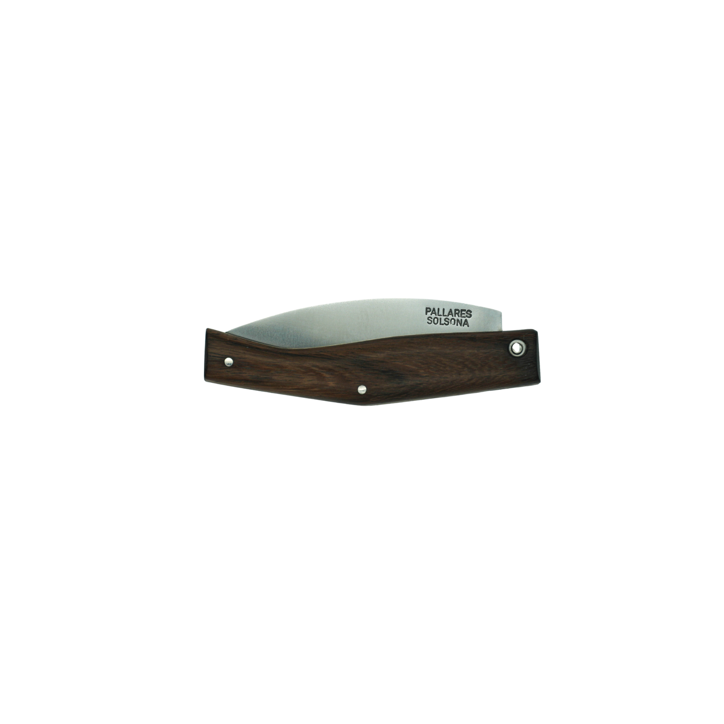 Side view of the close knife from Pallares Solsona Pocket Knife Busa 8cm Carbon Steel Rosewood Handle