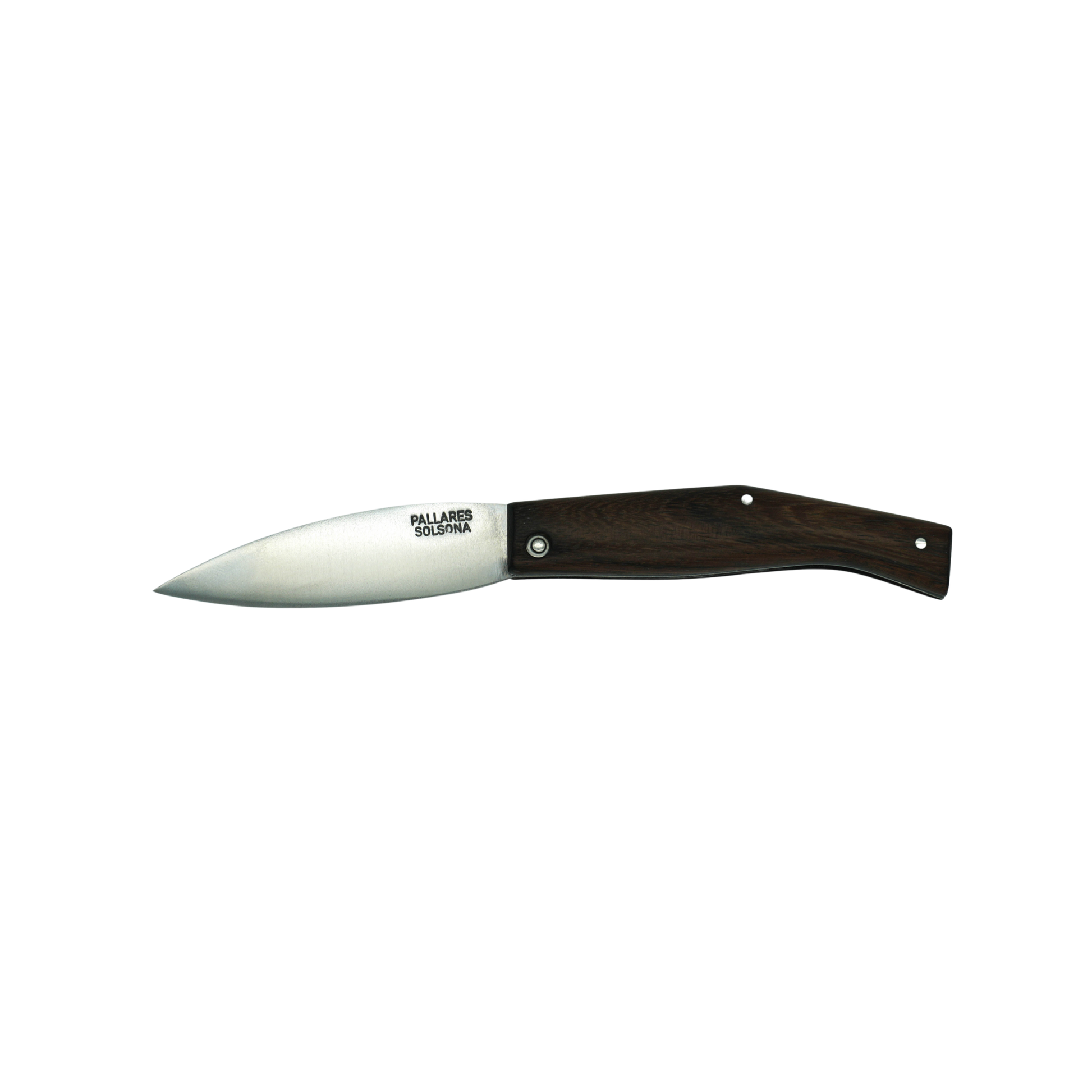 Side view of the unfolded knife from the Pallares Solsona Pocket Knife Busa 8cm Carbon Steel Rosewood Handle
