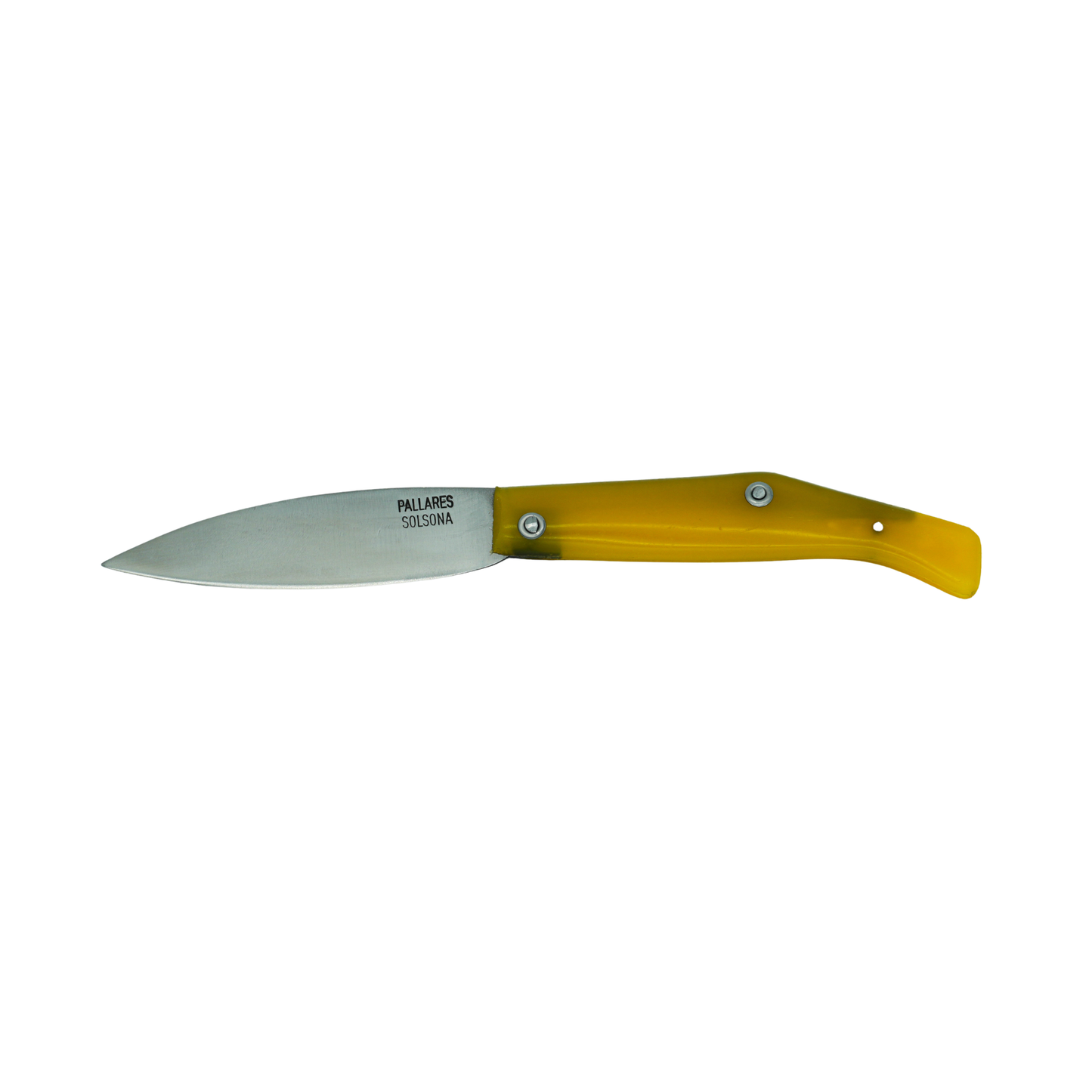Side view of the unfolded knife from the Pallares Solsona Pocket Knife Comun 10cm Carbon Steel Plastic Handle